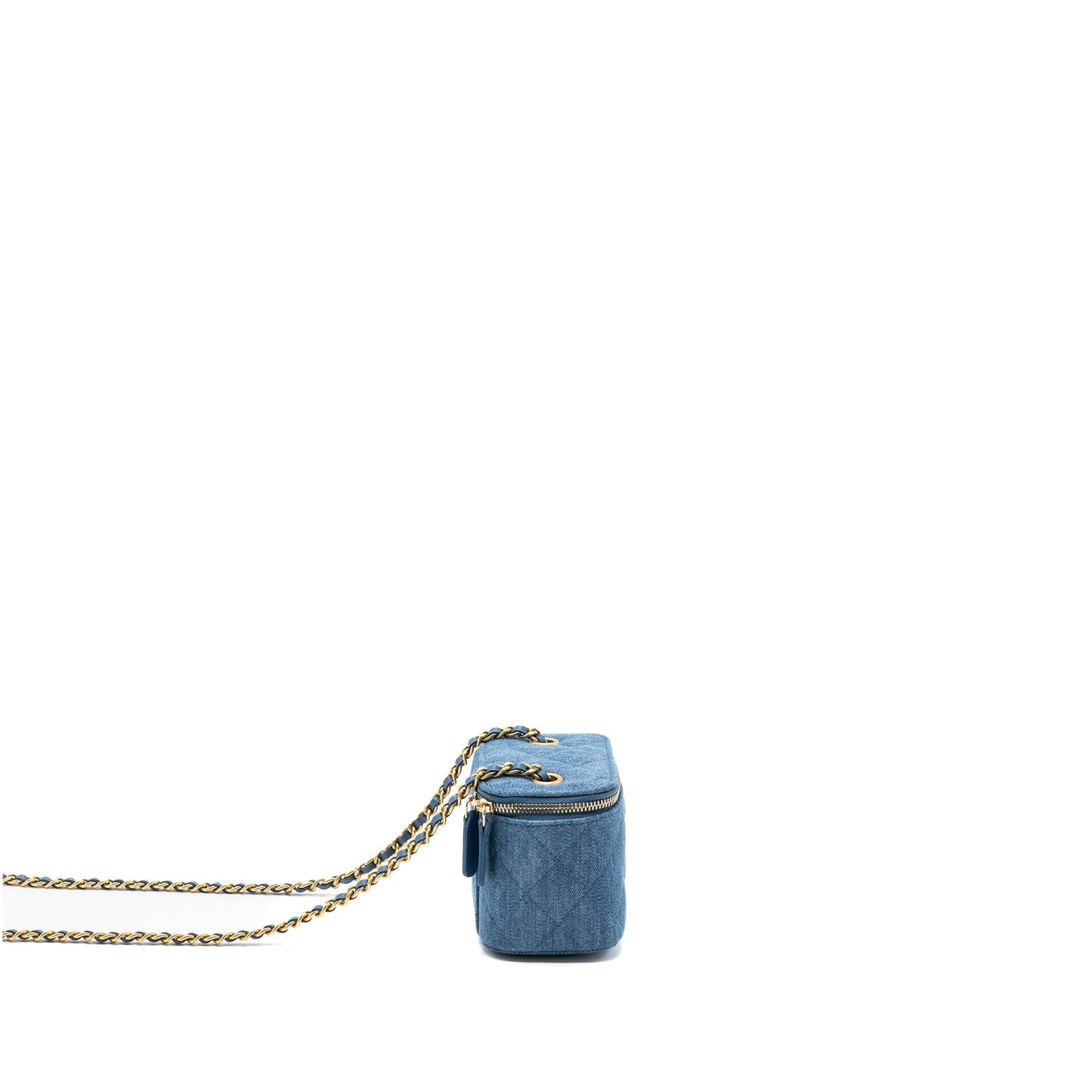 Chanel Pearl Crush Vanity Denim Brushed GHW Blue Mini Bag