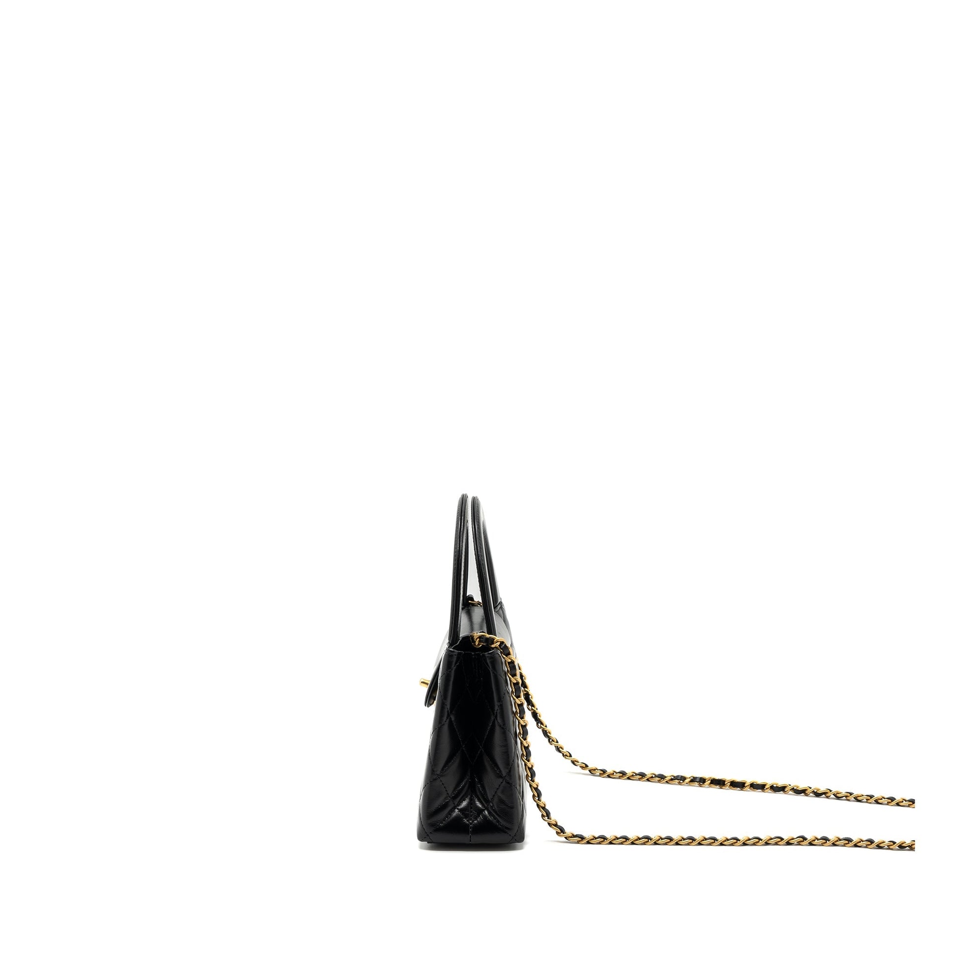 Chanel 23k Shopping Calfskin GHW microchip Black Mini Bag