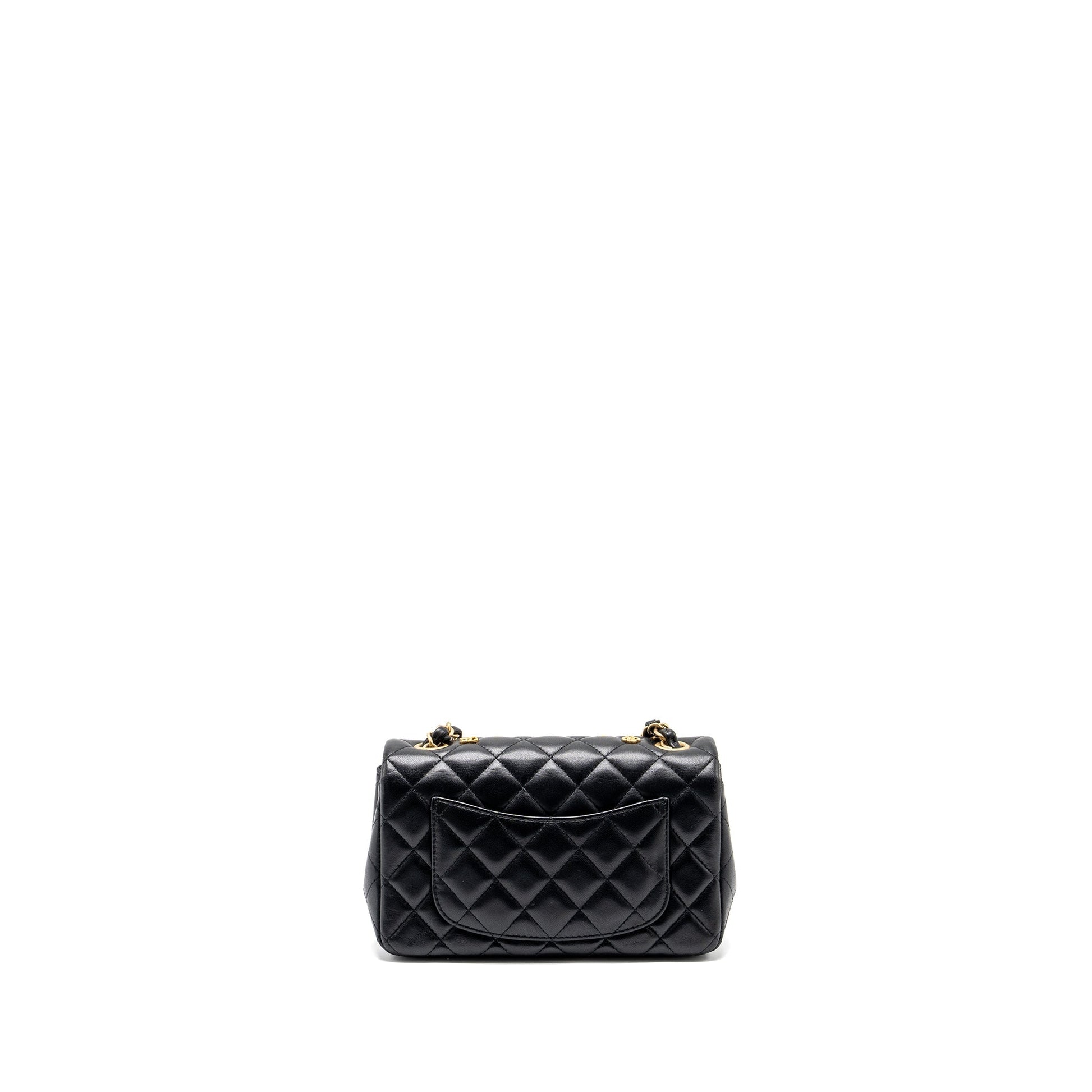 Chanel Egyptian Amulet Rectangular Flap Lambskin GHW Black Shoes