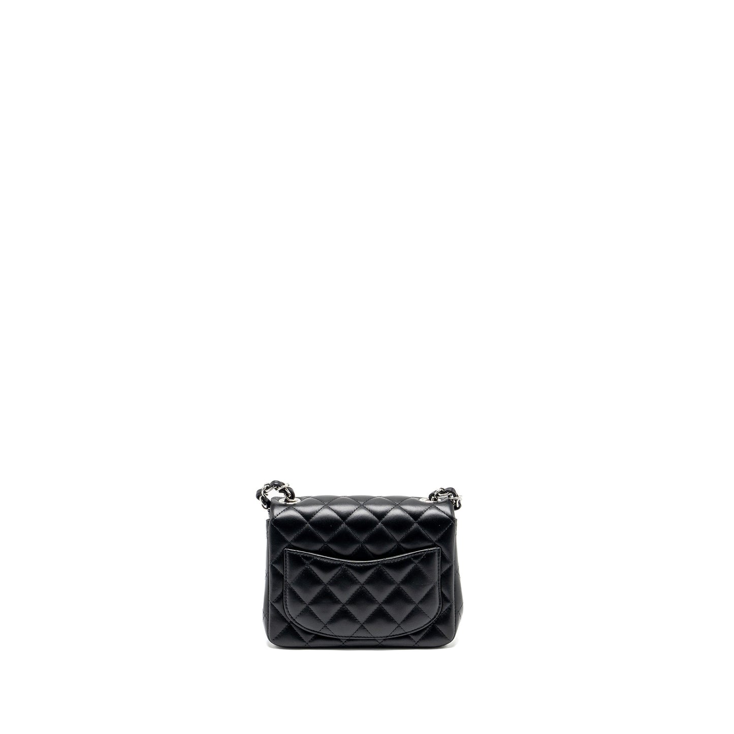 Chanel Square Flap Lambskin SHW Microchip Black Shoulder Bag Microchip 1