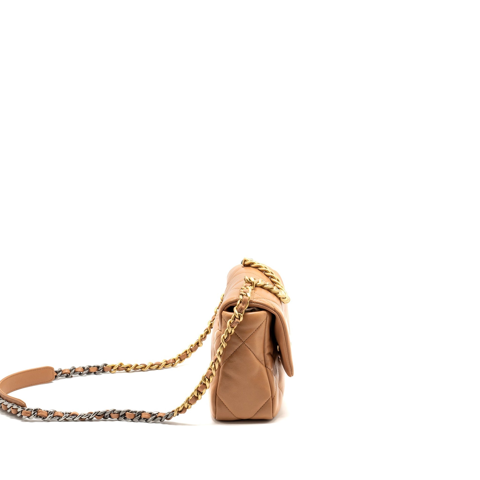 Chanel 19 Lambskin Caramel Hardware Microchip Multicolour Small Handbag