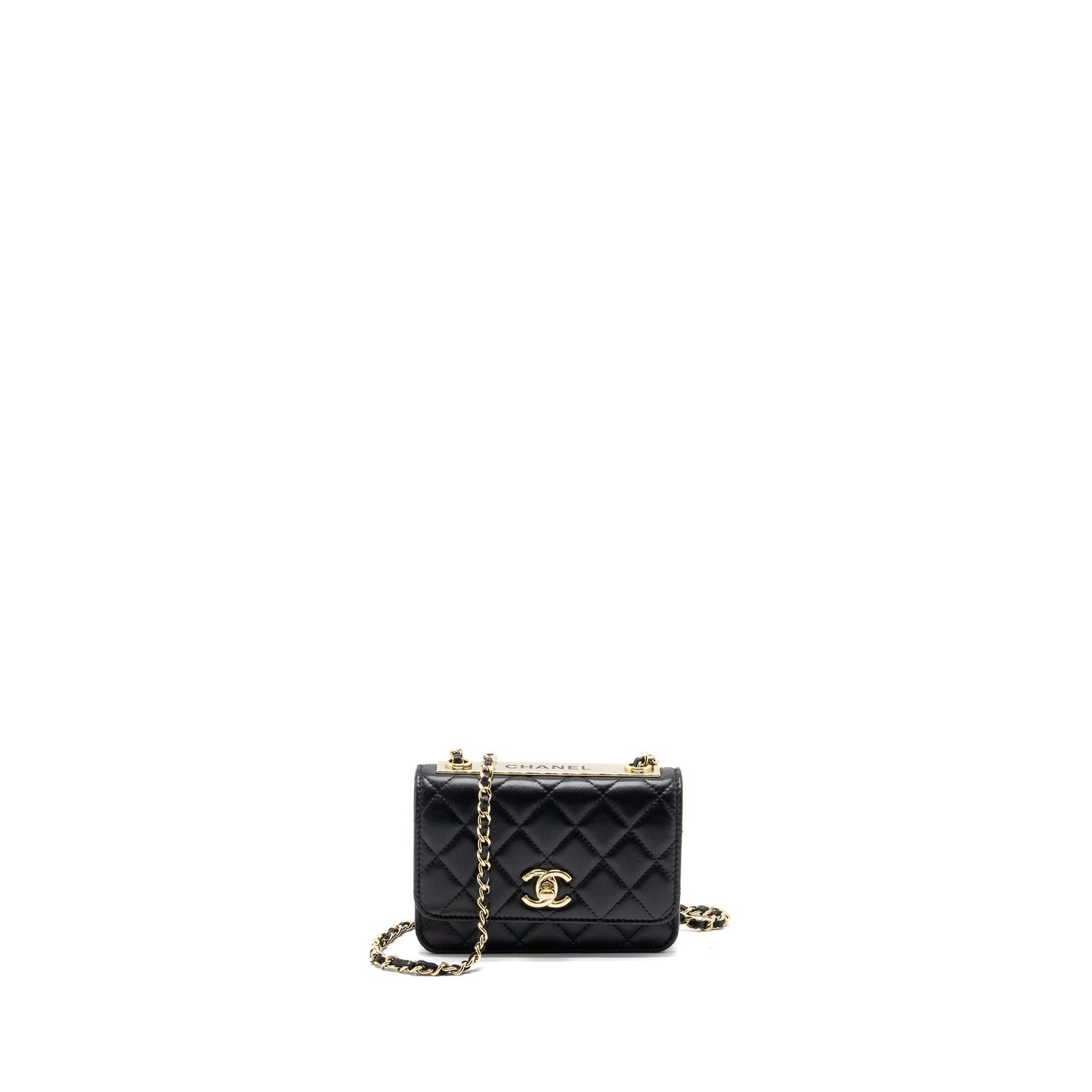 Chanel Trendy CC on Lambskin LGHW Black Wallet Case