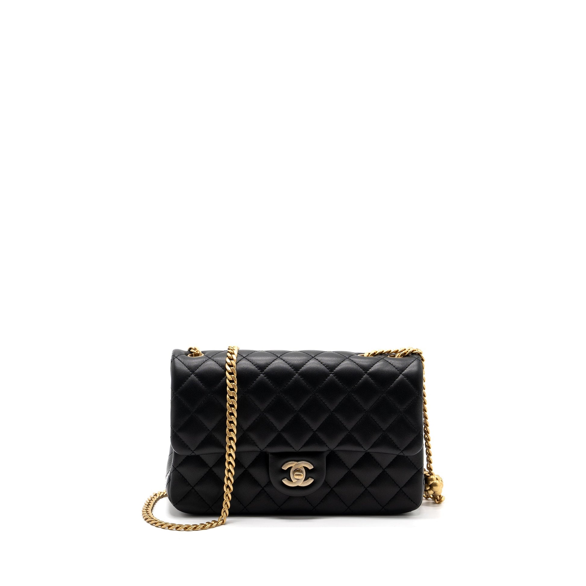 Chanel 23s camellia flap lambskin GHW Mircochip Black Shoulder Bag
