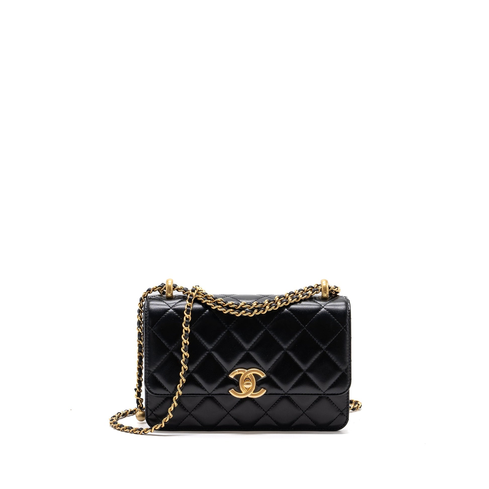 Chanel 24C crush flap calfskin GHW microchip Black Gold Shoulder Bag
