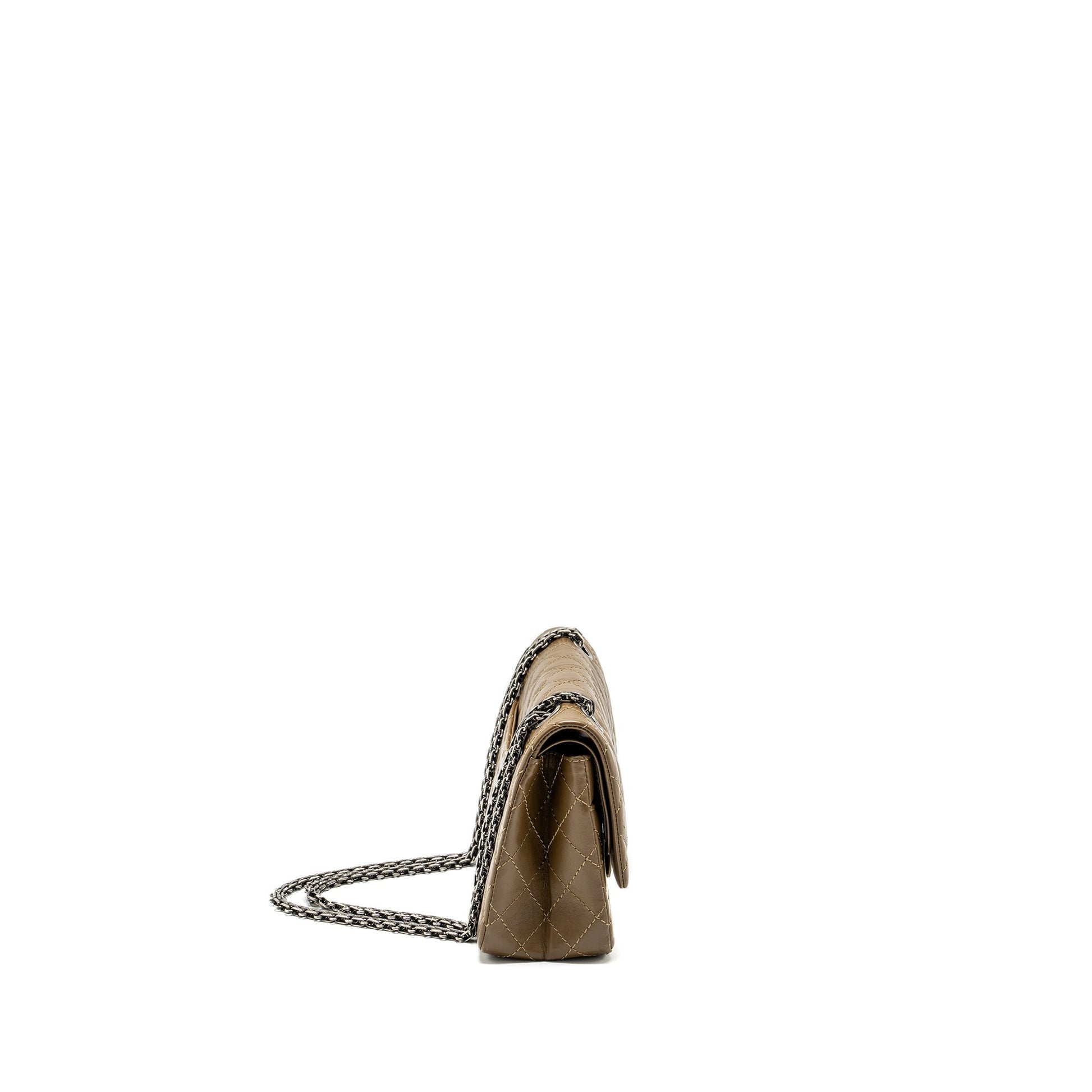 Chanel 2.55 reissue flap calfskin khaki ruthenium Small Shoulder Bag