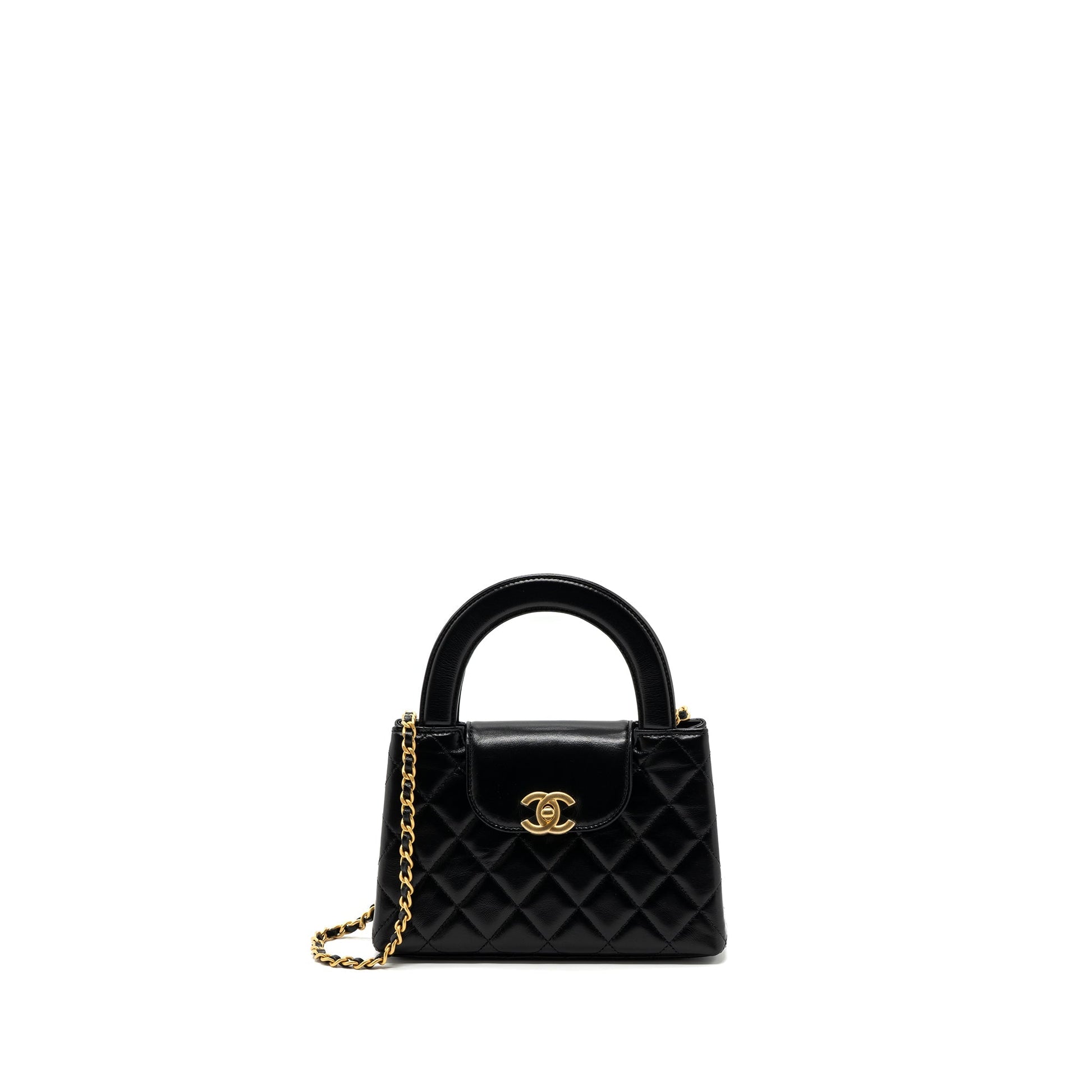 Chanel 23k Shopping Calfskin GHW microchip Black Mini Bag