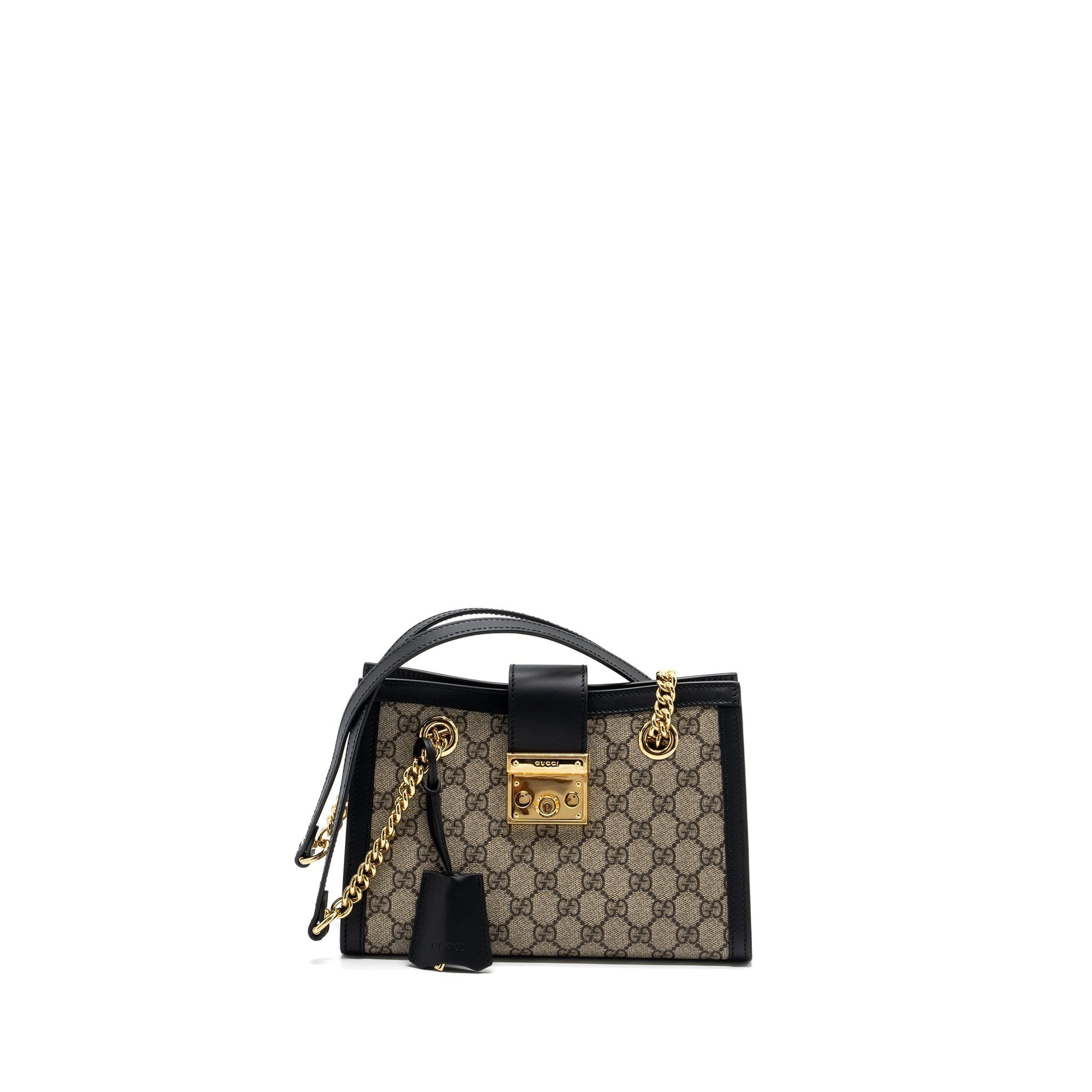 Gucci Padlock Shoulder Bag Supreme Canvas Black Black Ghw