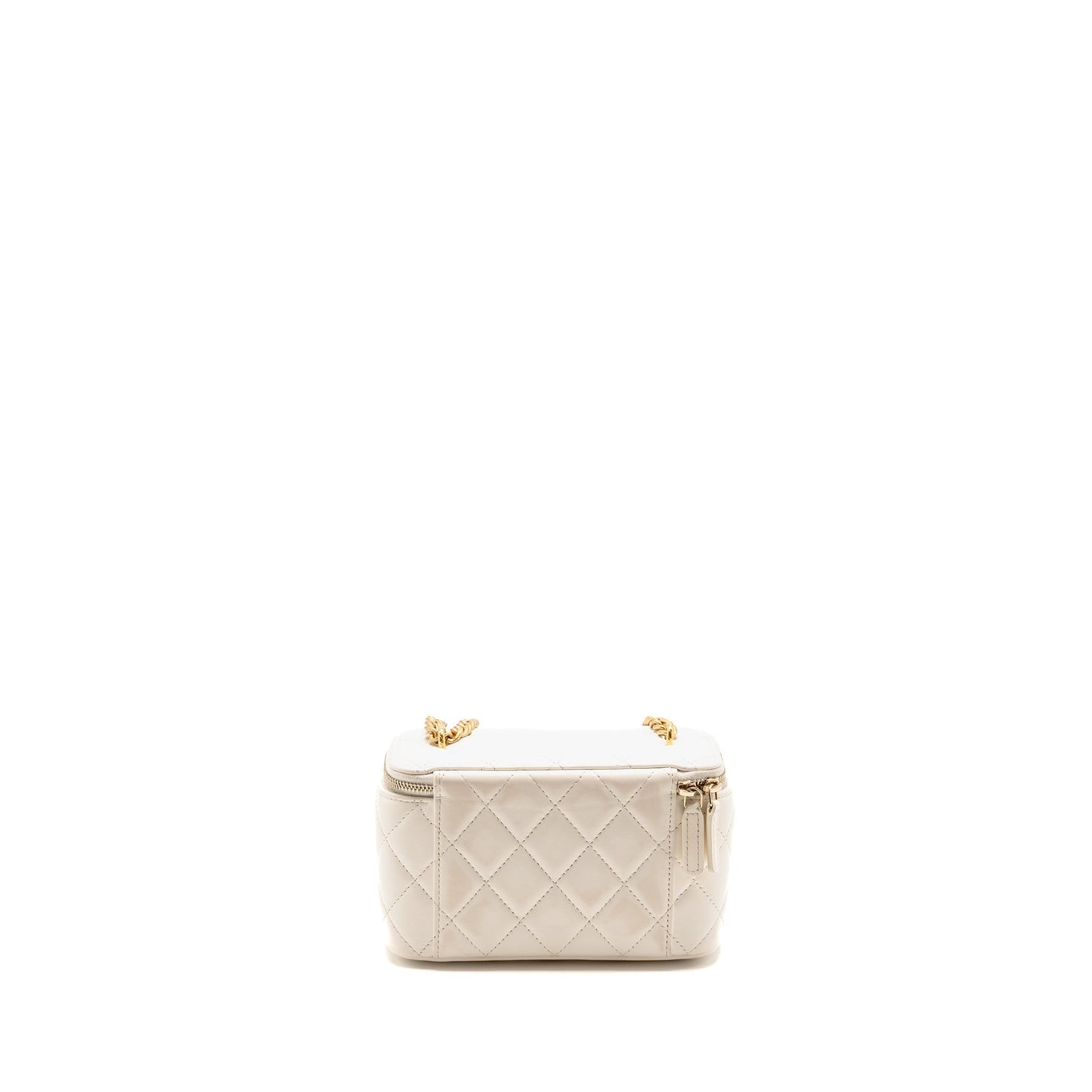 Chanel Pillar Adjustable Long Vanity Lambskin GHW White Gold Handbag