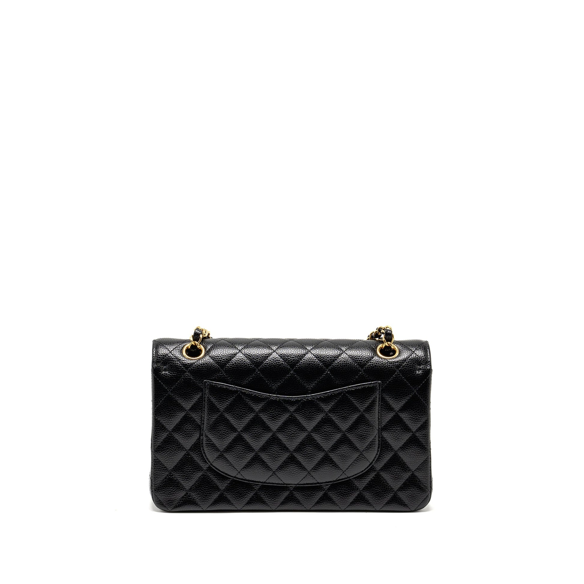 Chanel Classic Double Flap Caviar GHW Microchip Black Shoulder Bag Microchip 10