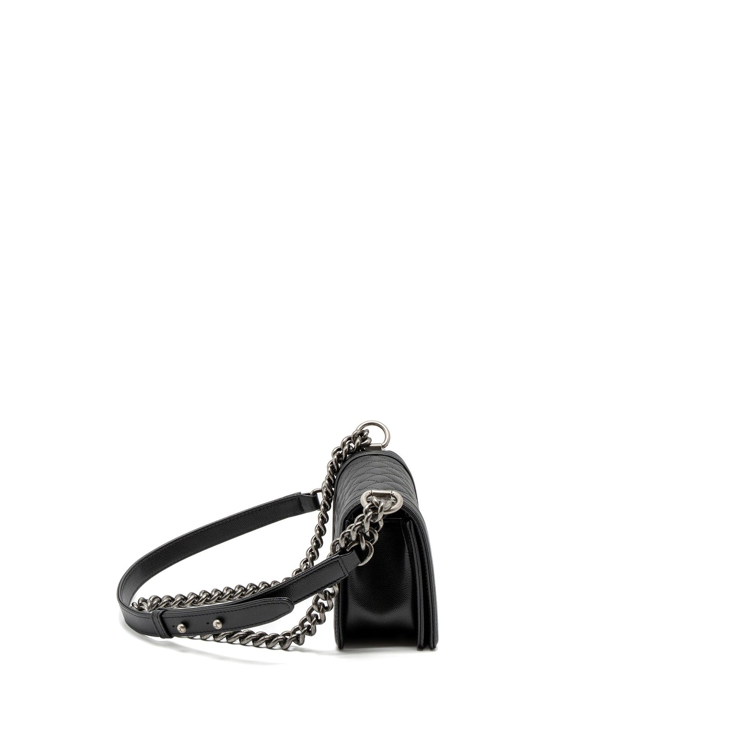 Chanel Boy Caviar SHW Microchip Black Small Handbag