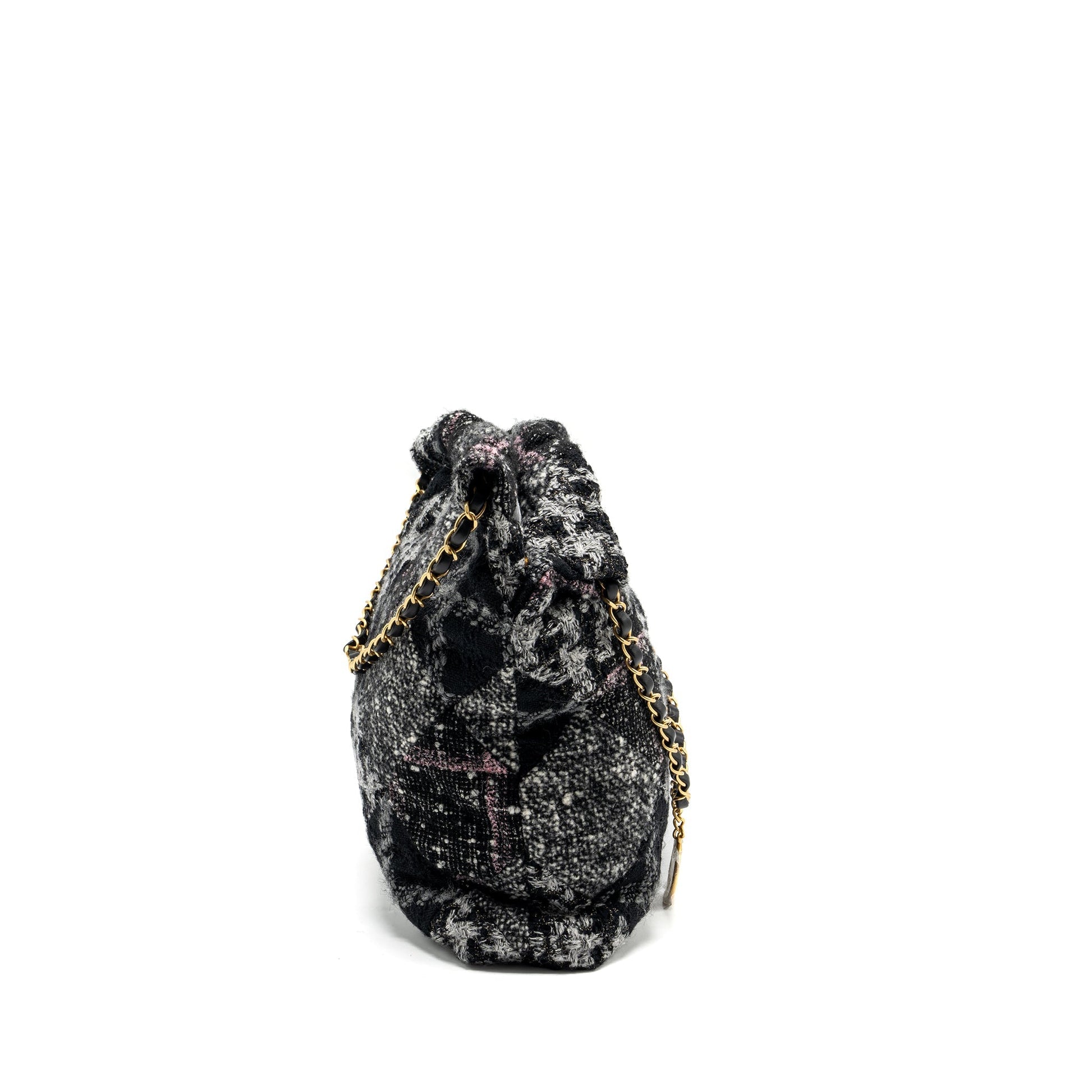 Chanel 22 fabric tweed GHW microchip Multicolour Handbag