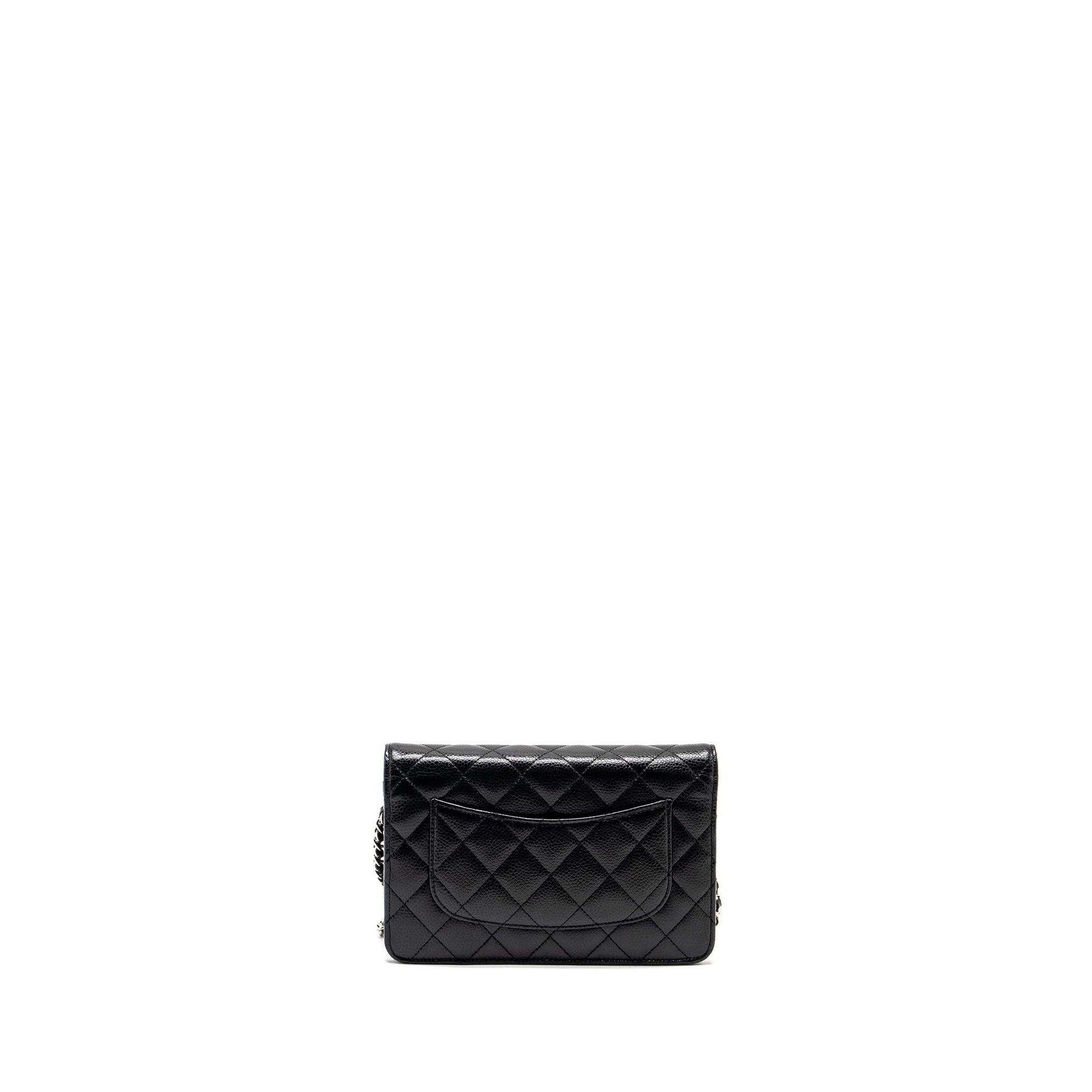 Chanel Classic on Caviar SHW Black Wallet Case Shw 9