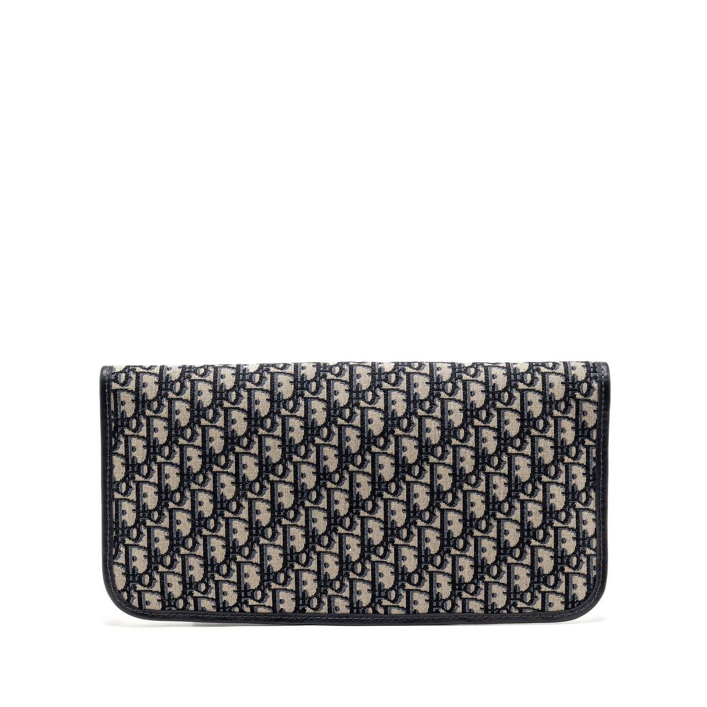 Dior Folder Clutch Oblique Calfskin Handbag Canvas Blue Clutch Bag