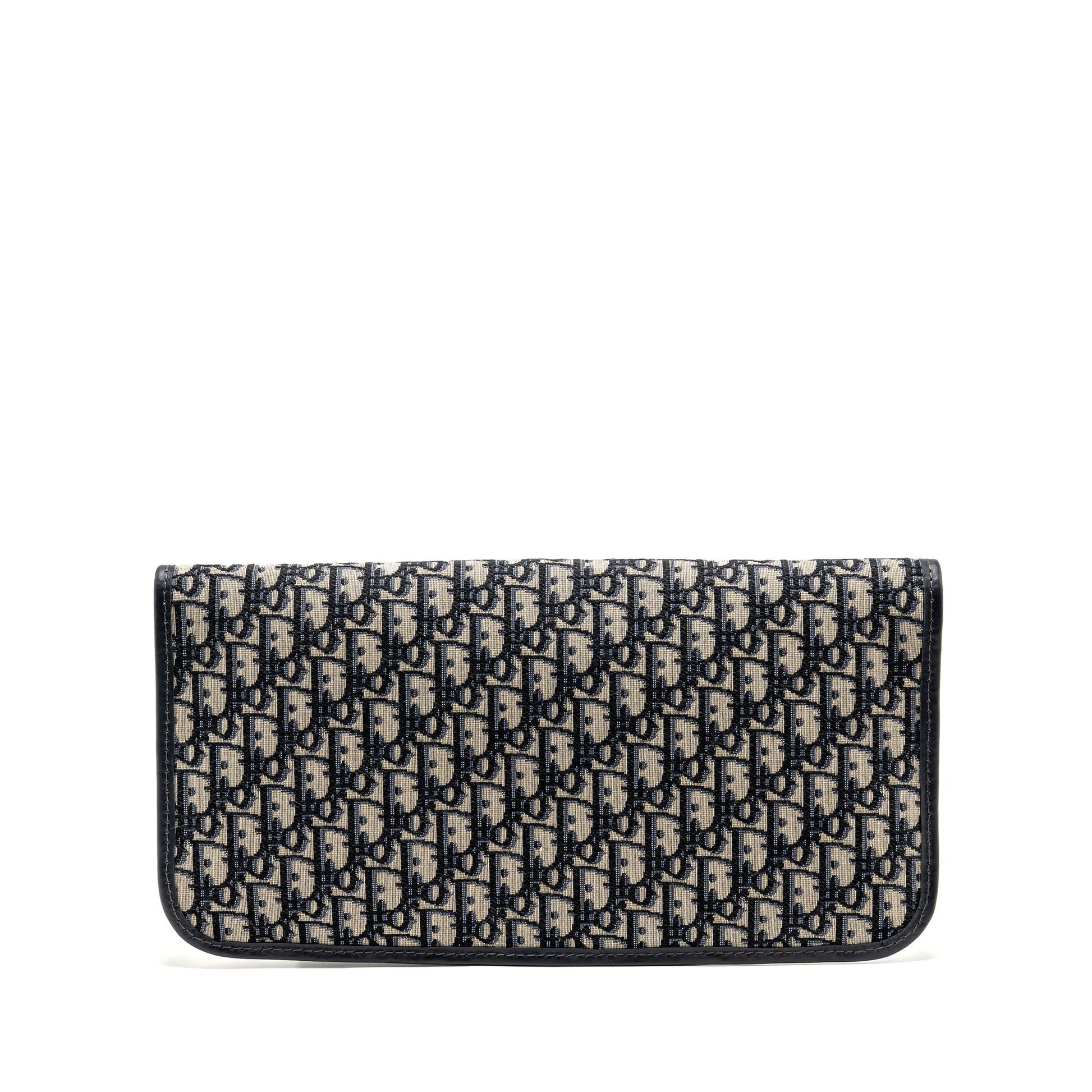 Dior Folder Clutch Oblique Calfskin Handbag Canvas Blue Clutch Bag