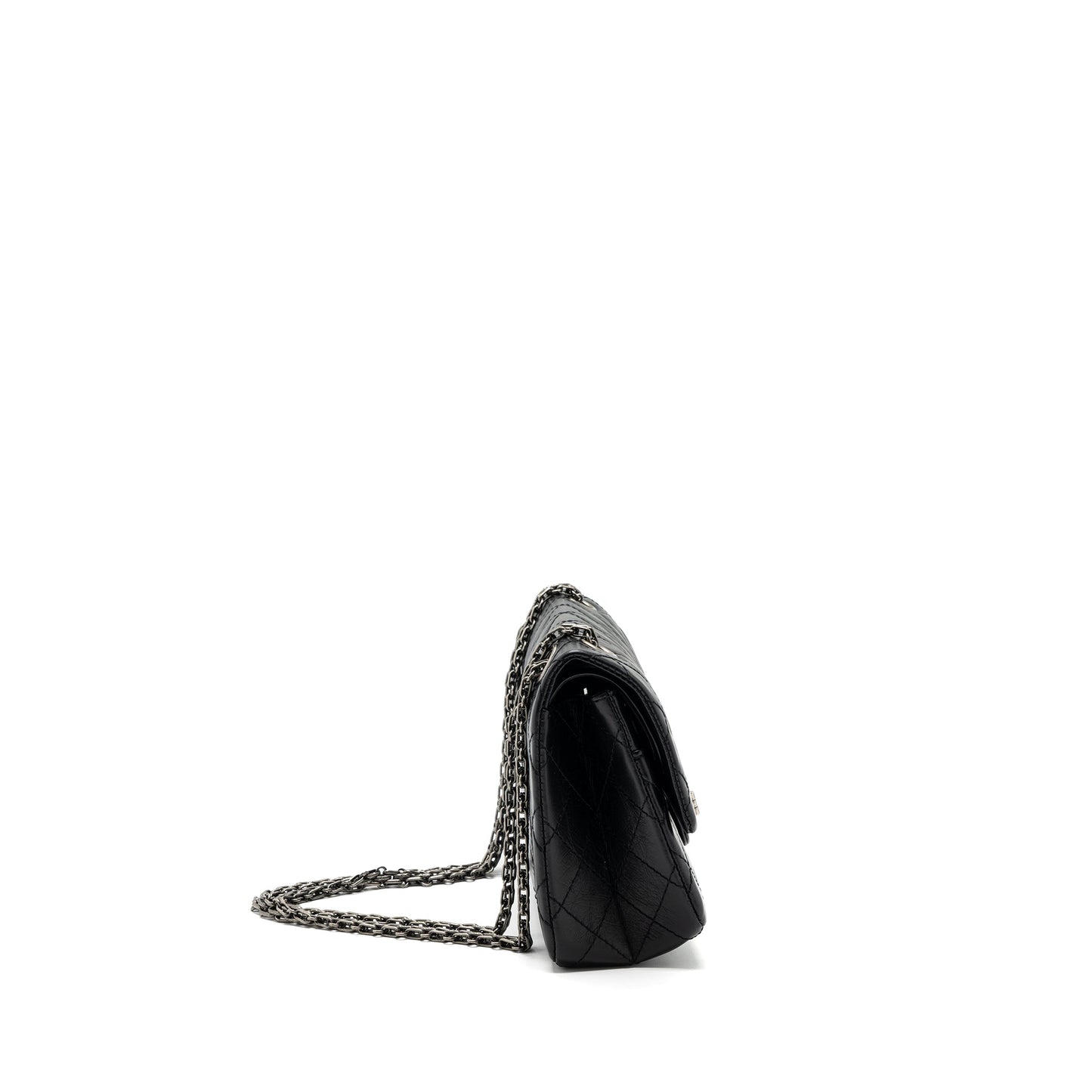 Chanel 2.55 Reissue Flap Aged Calfskin Ruthenium Black Small Shoulder Bag Hardware Microchip