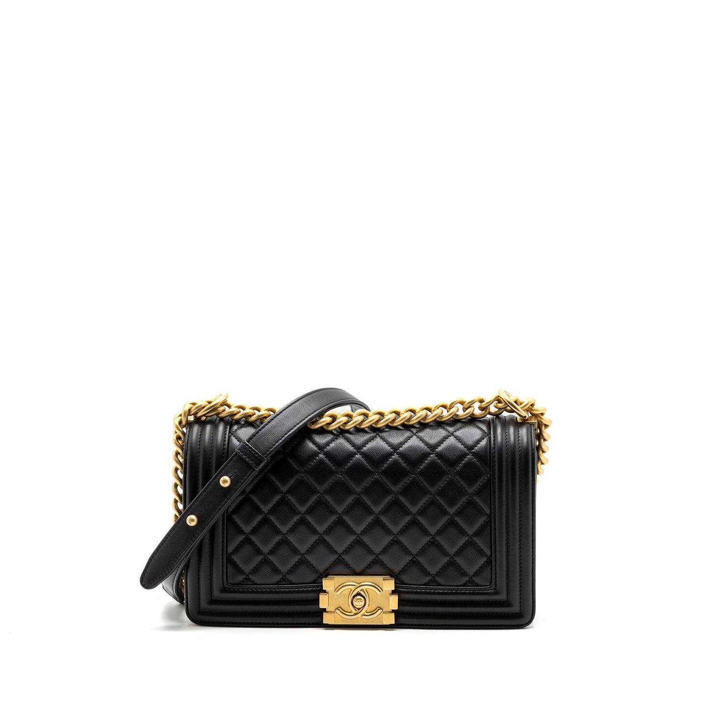 Chanel Boy Calfskin GHW Black Handbag Ghw 2
