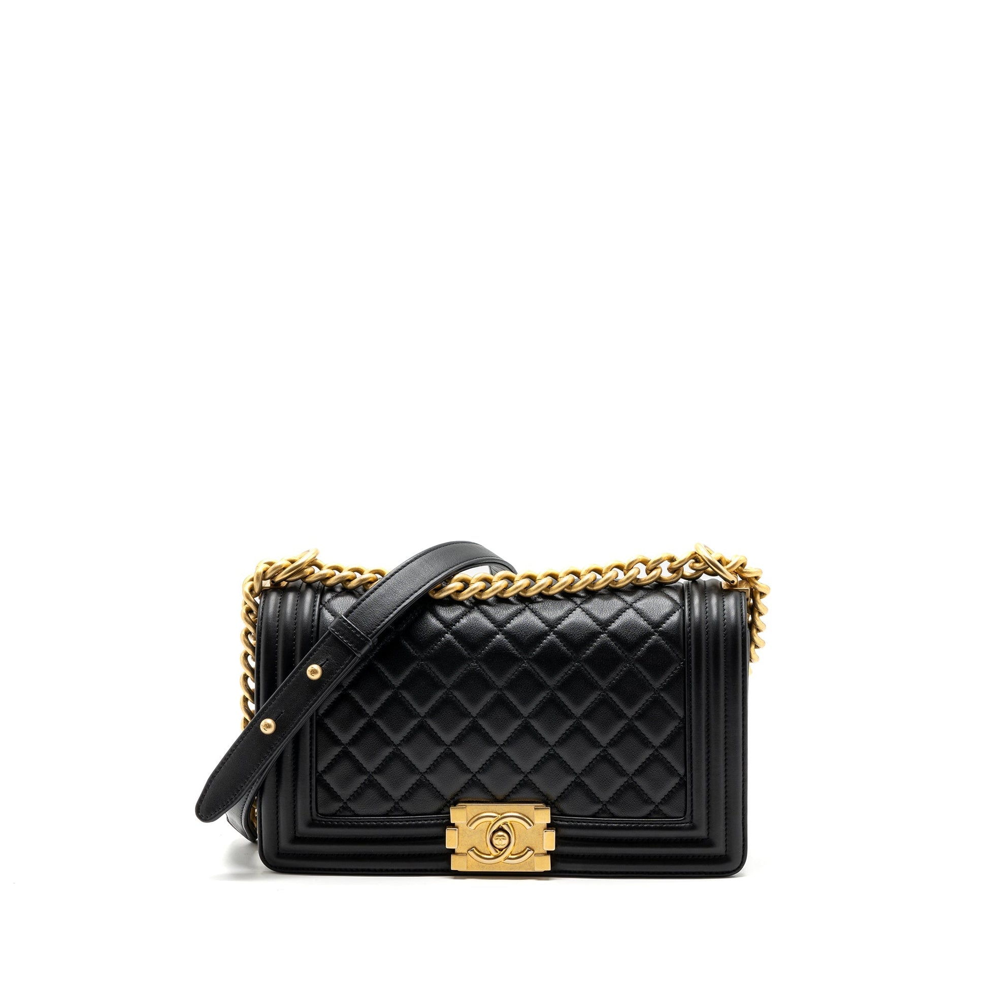 Chanel Boy Calfskin GHW Black Handbag Ghw 2