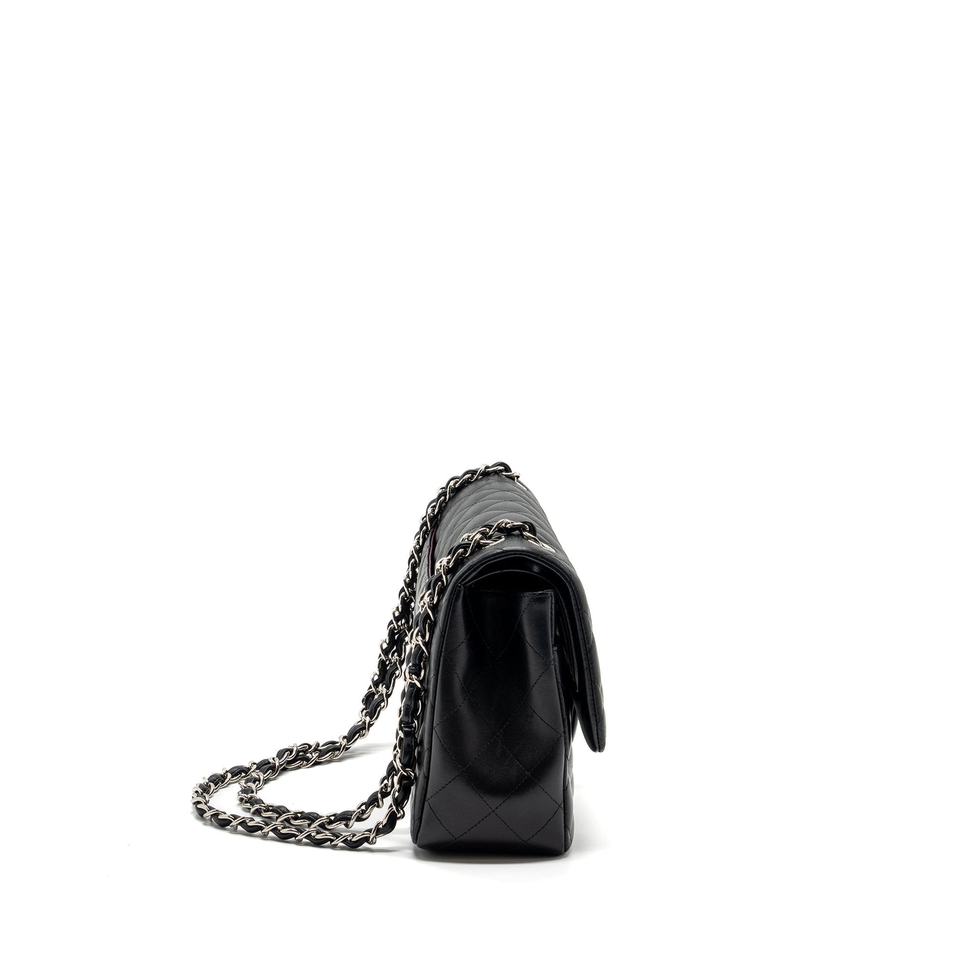 Chanel Jumbo Classic Double Flap Lambskin SHW Black Handbag