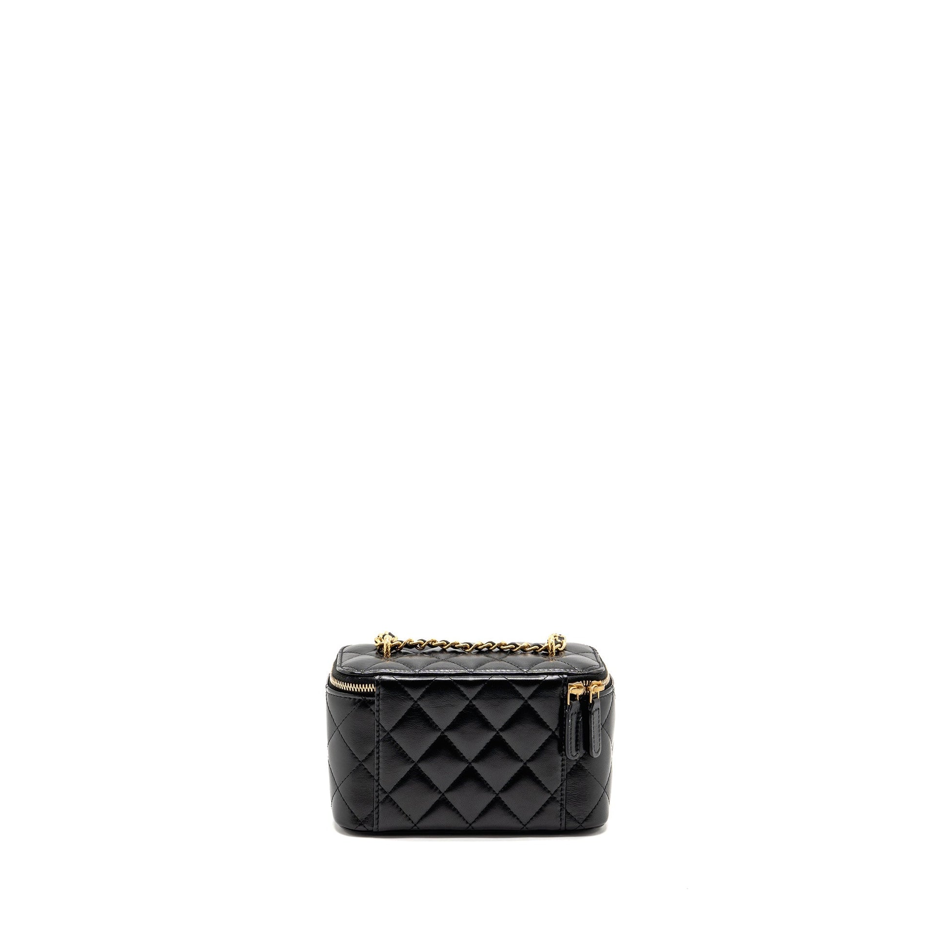 Chanel Long Vanity detail CC Logo Lambskin Black Handbag