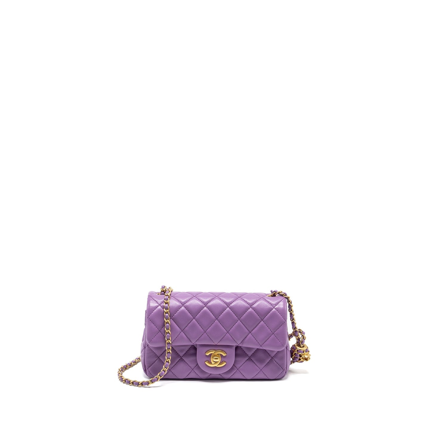 Chanel 22s Pearl Crush Rectangular Flap Lambskin Shoulder Bag