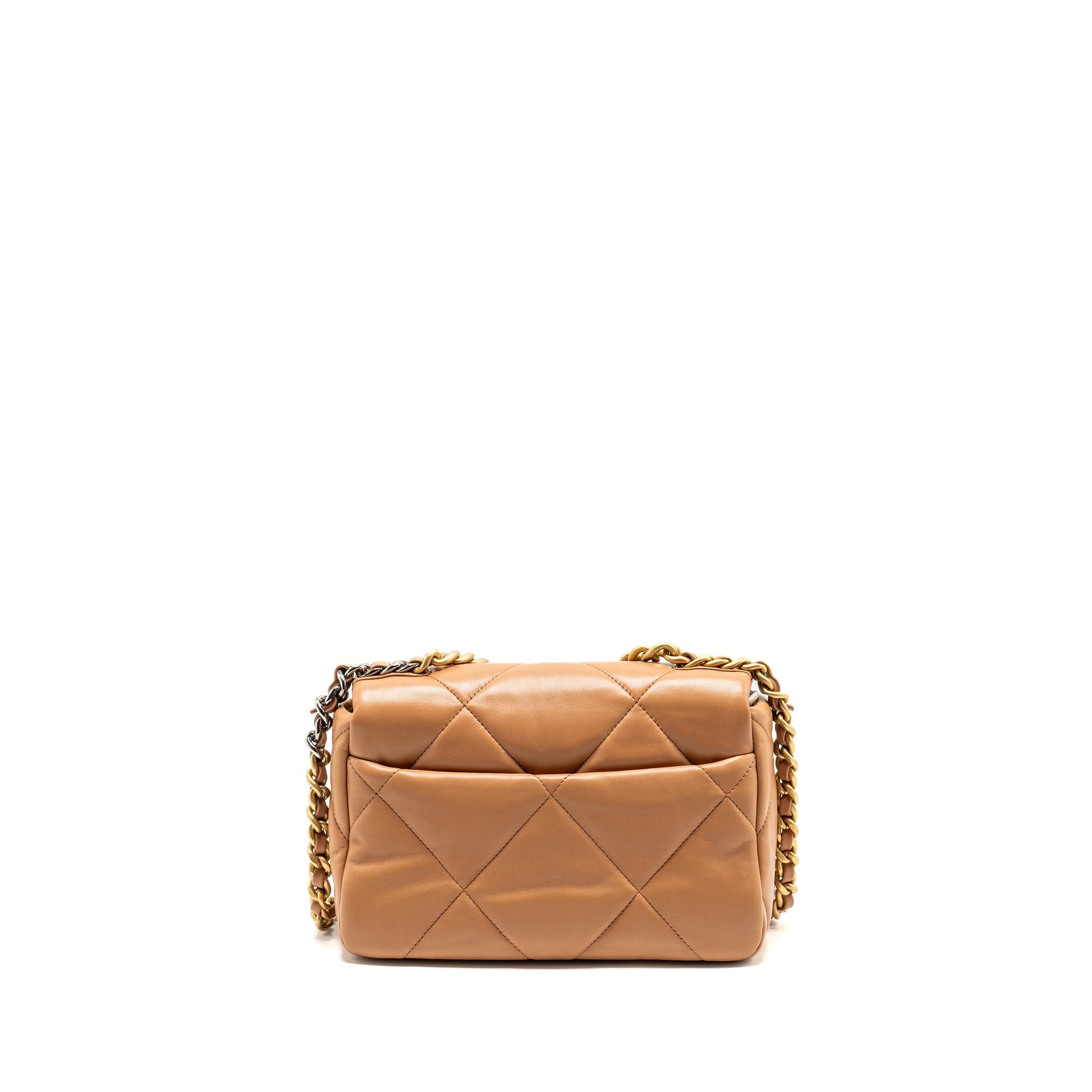 Chanel 19 Lambskin Caramel Hardware Microchip Multicolour Small Handbag