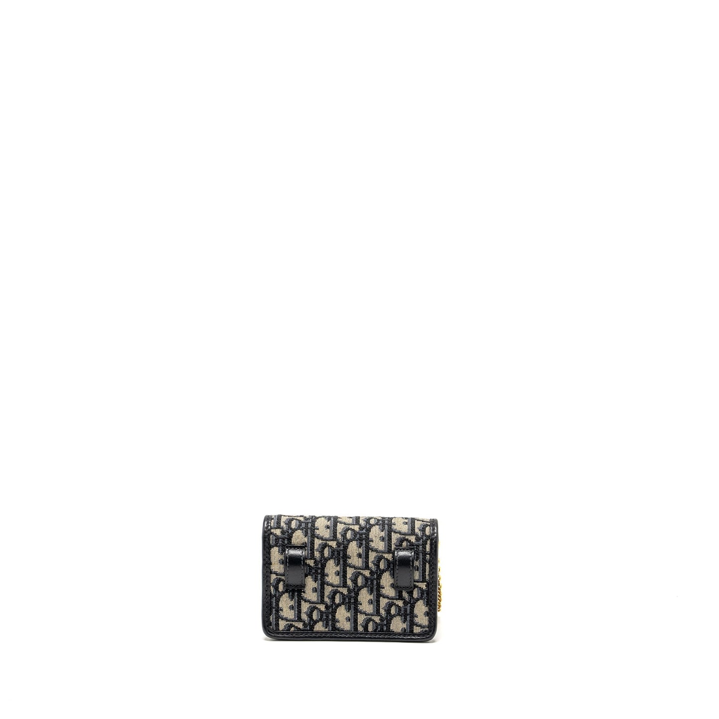 Dior Montaigne Nano Pouch With Oblique Jacquard Handbag Blue Chain Travel Bag