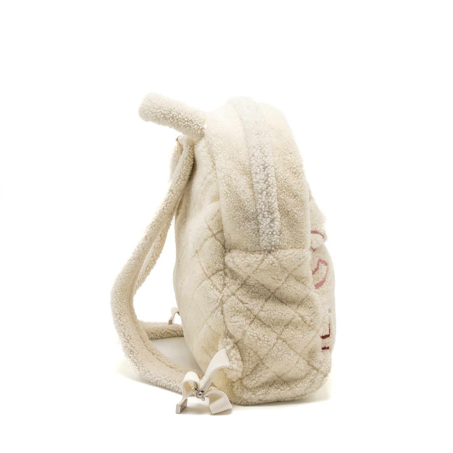 Chanel 19B Backpack Shearling SHW Multicolour White