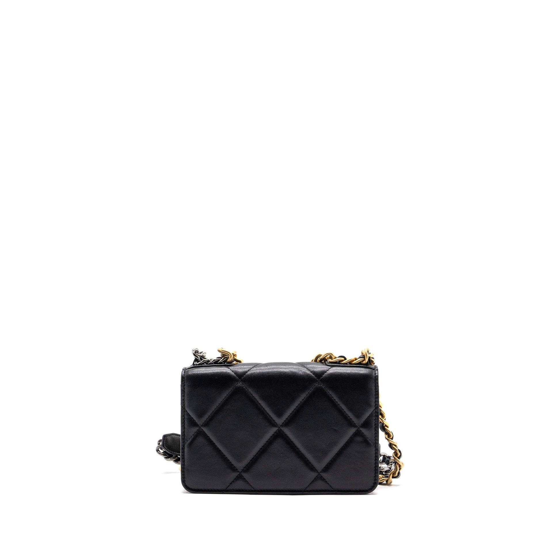 Chanel 19 On Lambskin Hardware microchip Multicolour Black Wallet Case Microchip 1