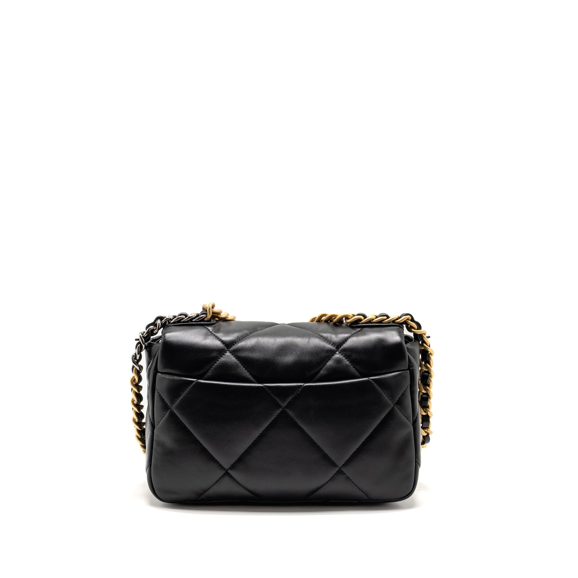 Chanel 19 Lambskin hardware microchip Multicolor Black Small Handbag