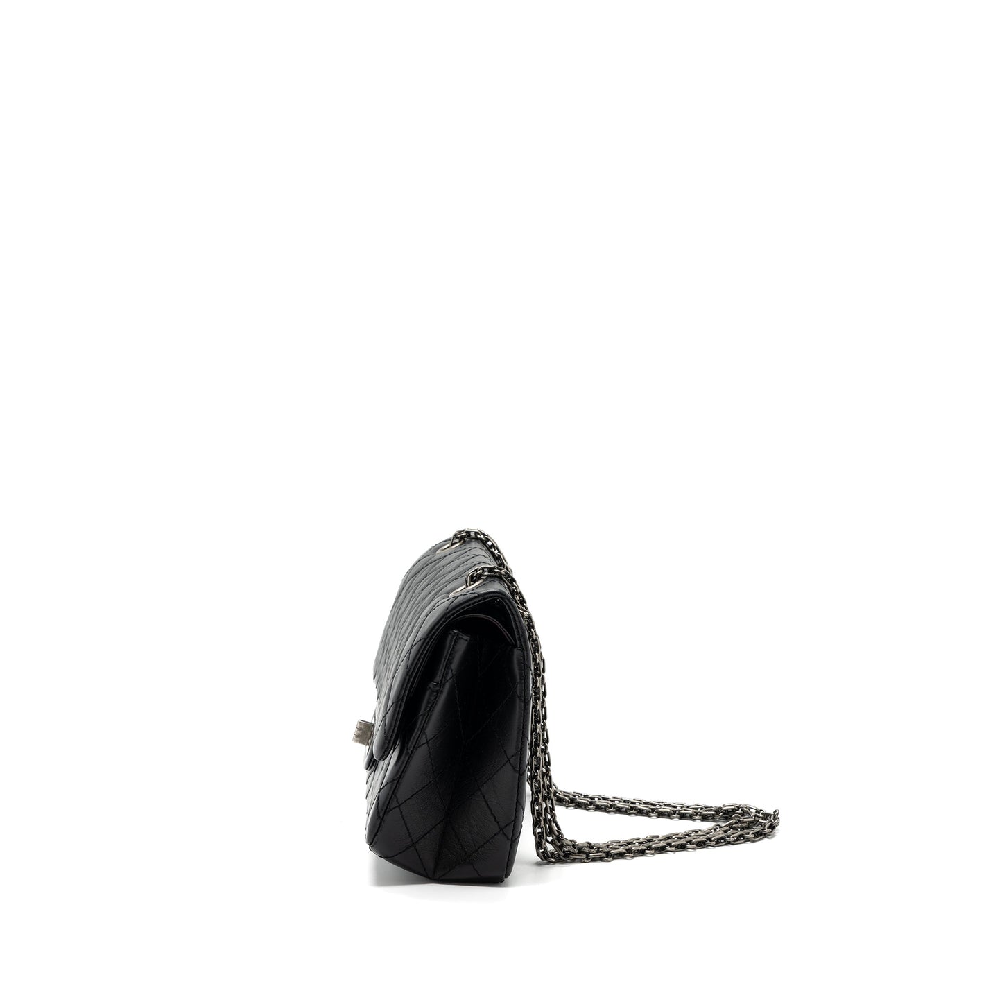 Chanel 2.55 Reissue Flap Aged Calfskin Ruthenium Black Small Shoulder Bag Hardware Microchip