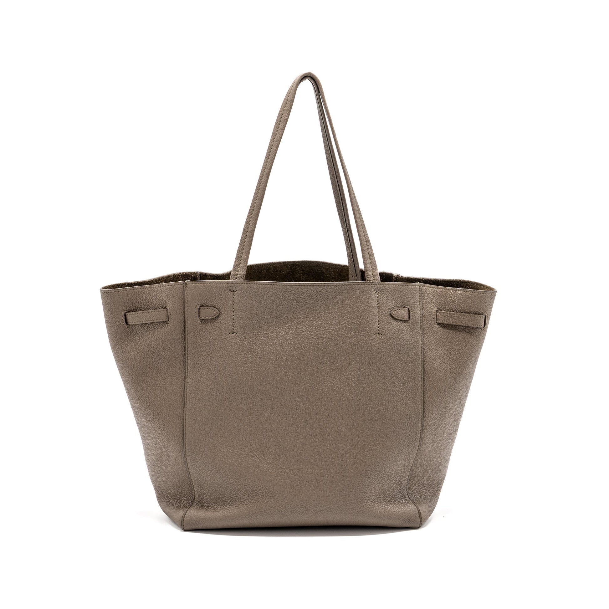 Celine Cabas Phantom Purse Grained Calfskin Taupe Handbag Small Travel Bag