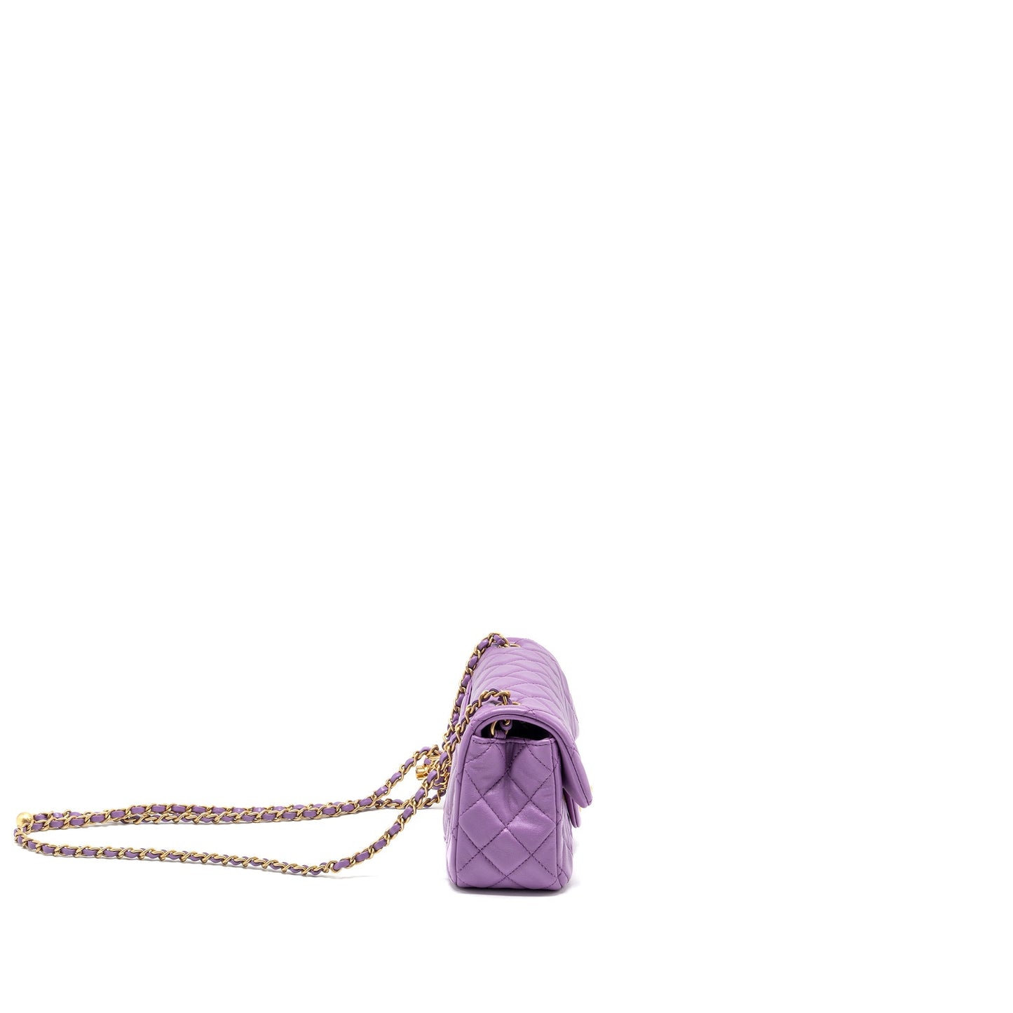 Chanel 22s Pearl Crush Rectangular Flap Lambskin Shoulder Bag