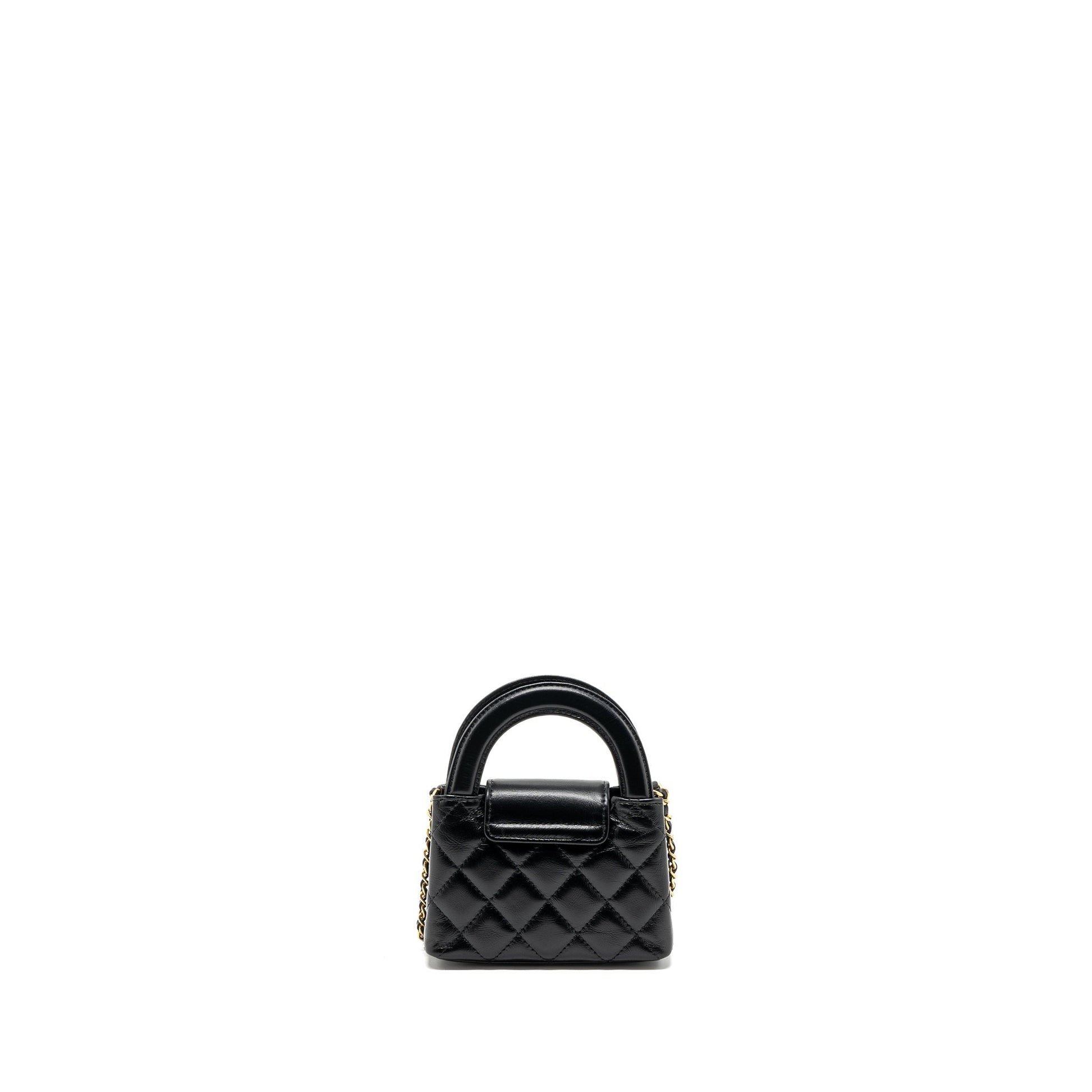 Chanel 23k Nano Shopping Calfskin GHW microchip Black Tote Bag