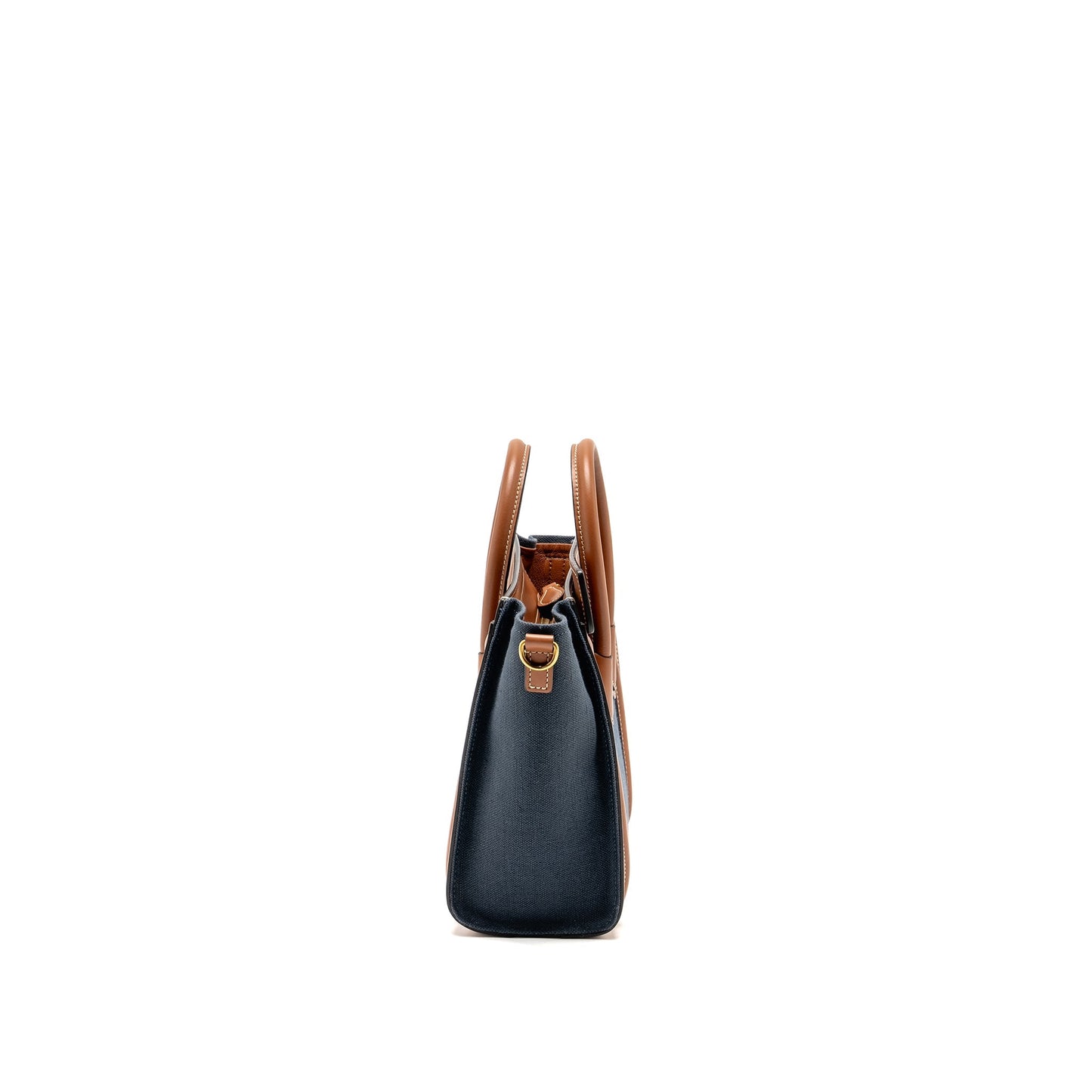 Celine Nano Luggage Purse Calfskin Navy Handbag Denim Tan Travel Bag