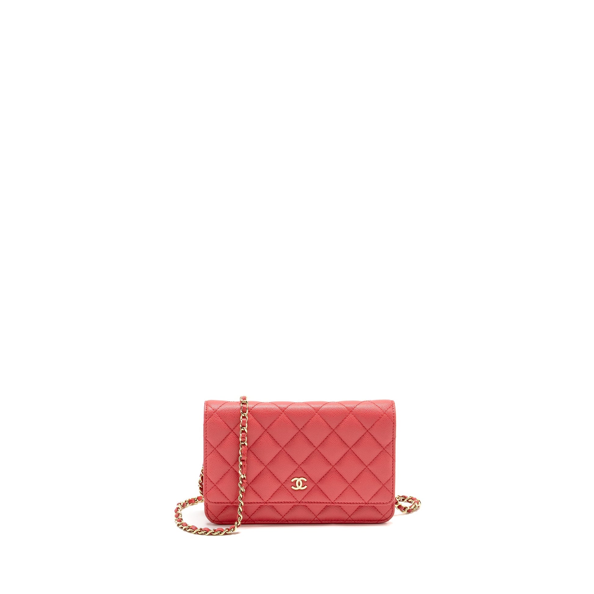 Chanel Classic on Caviar GHW Pink Wallet Case