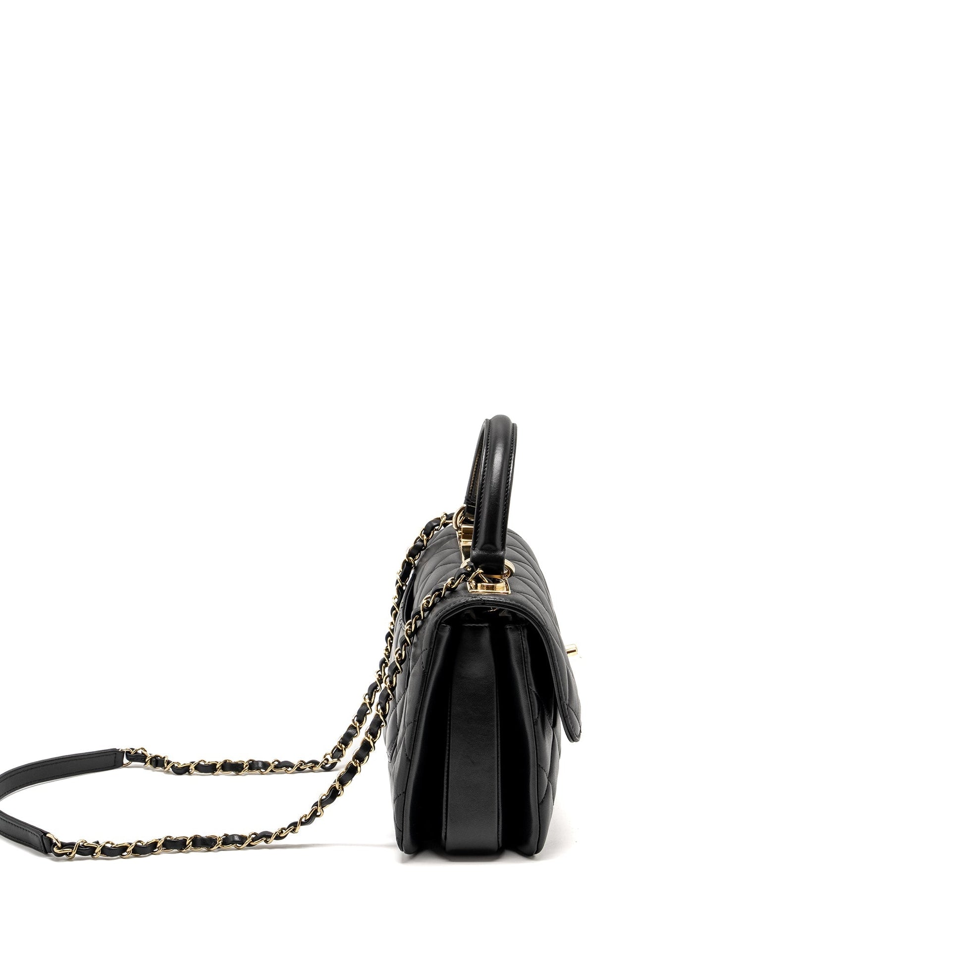 Chanel Top Handle Trendy CC Flap Lambskin Black Shoulder Bag Lghw 2