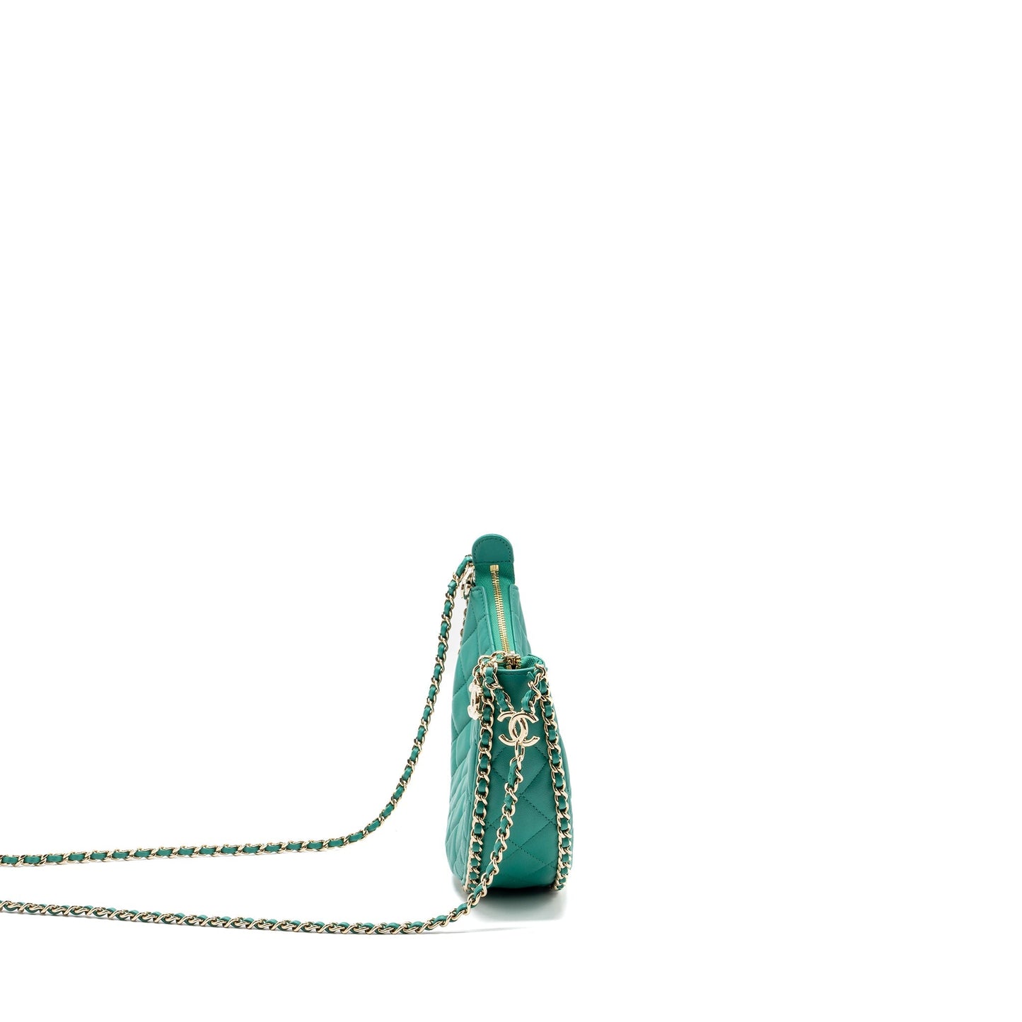 Chanel Moon Hobo Lambskin LGHW microchip Green Small Shoulder Bag