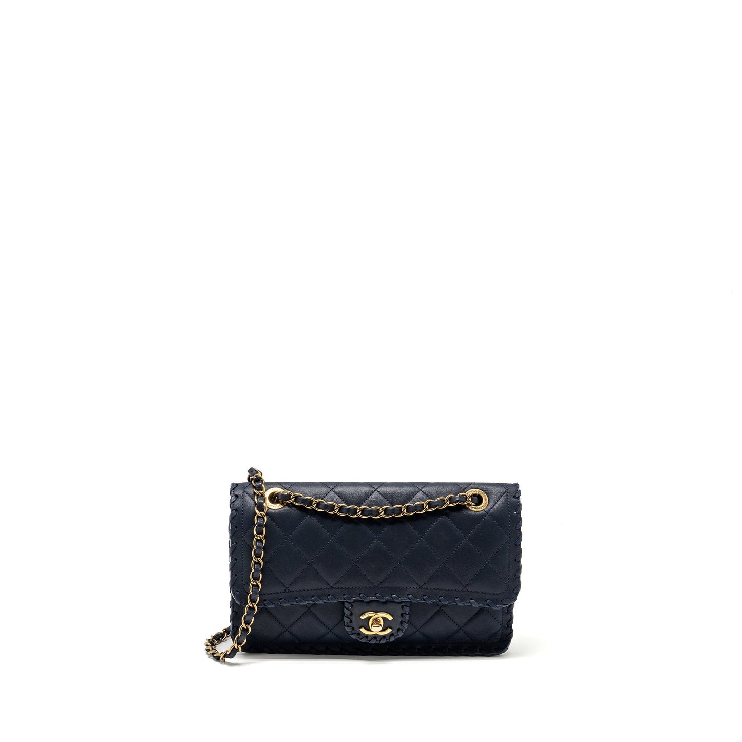 Chanel Seasonal Flap Calfskin Navy GHW Shoulder Bag