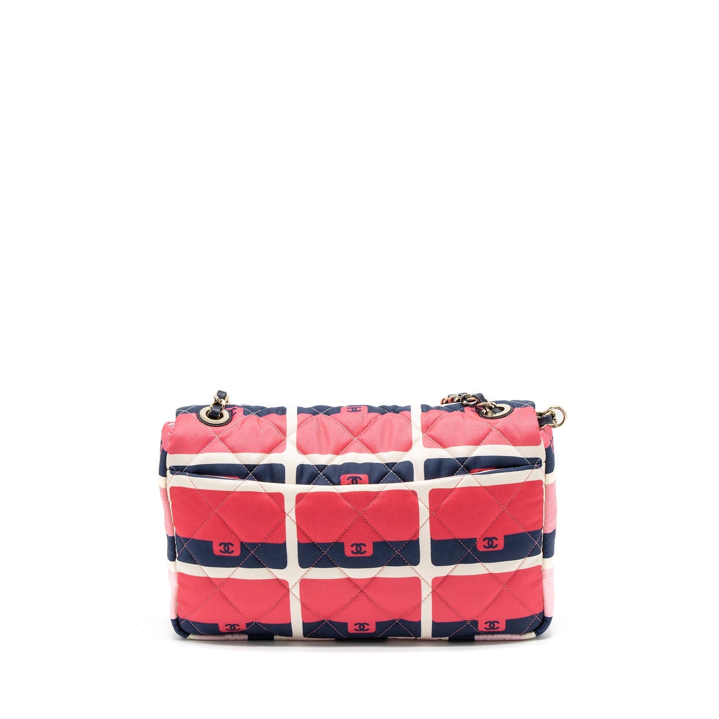 Chanel CC Logo Printed Flap Fabric LGHW Multicolour Shoulder Bag