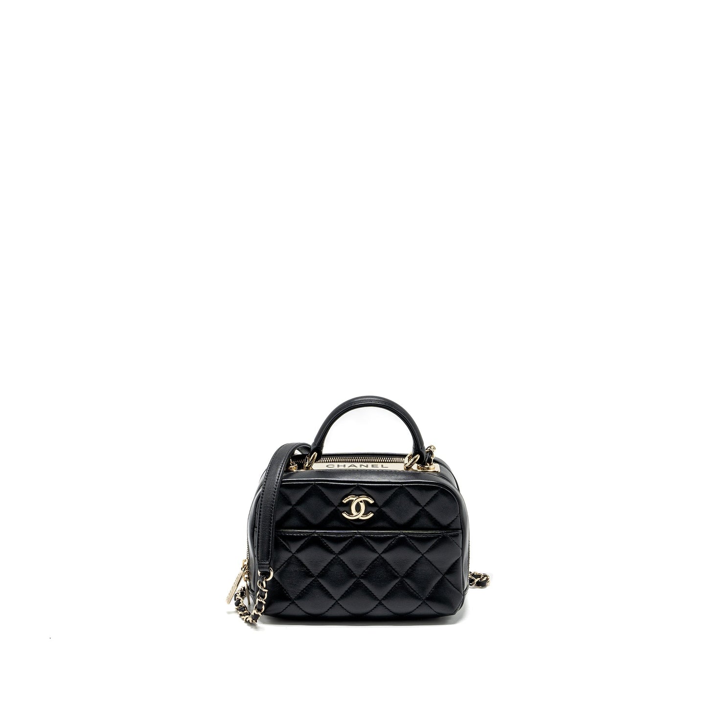 Chanel trendy cc top handle vanity lambskin Black Handbag Ghw 1