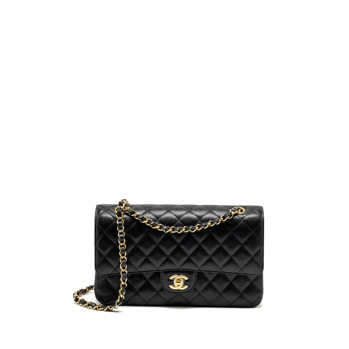 Chanel Classic Double Flap Caviar GHW Microchip Black Shoulder Bag Microchip 10