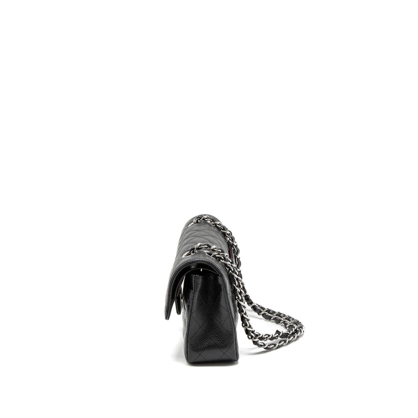 Chanel Classic Double Flap Caviar SHW Microchip Black Small Shoulder Bag Shw Microchip