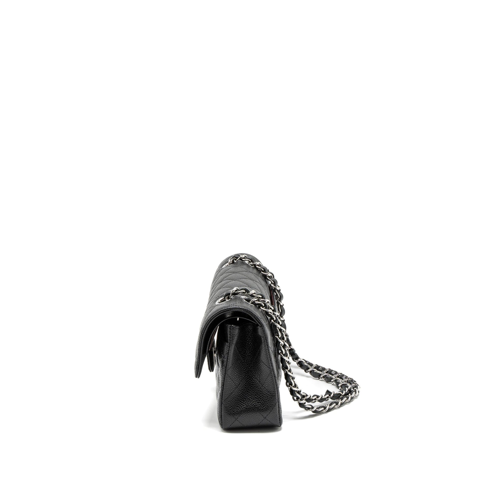 Chanel Classic Double Flap Caviar SHW Microchip Black Small Shoulder Bag Shw Microchip