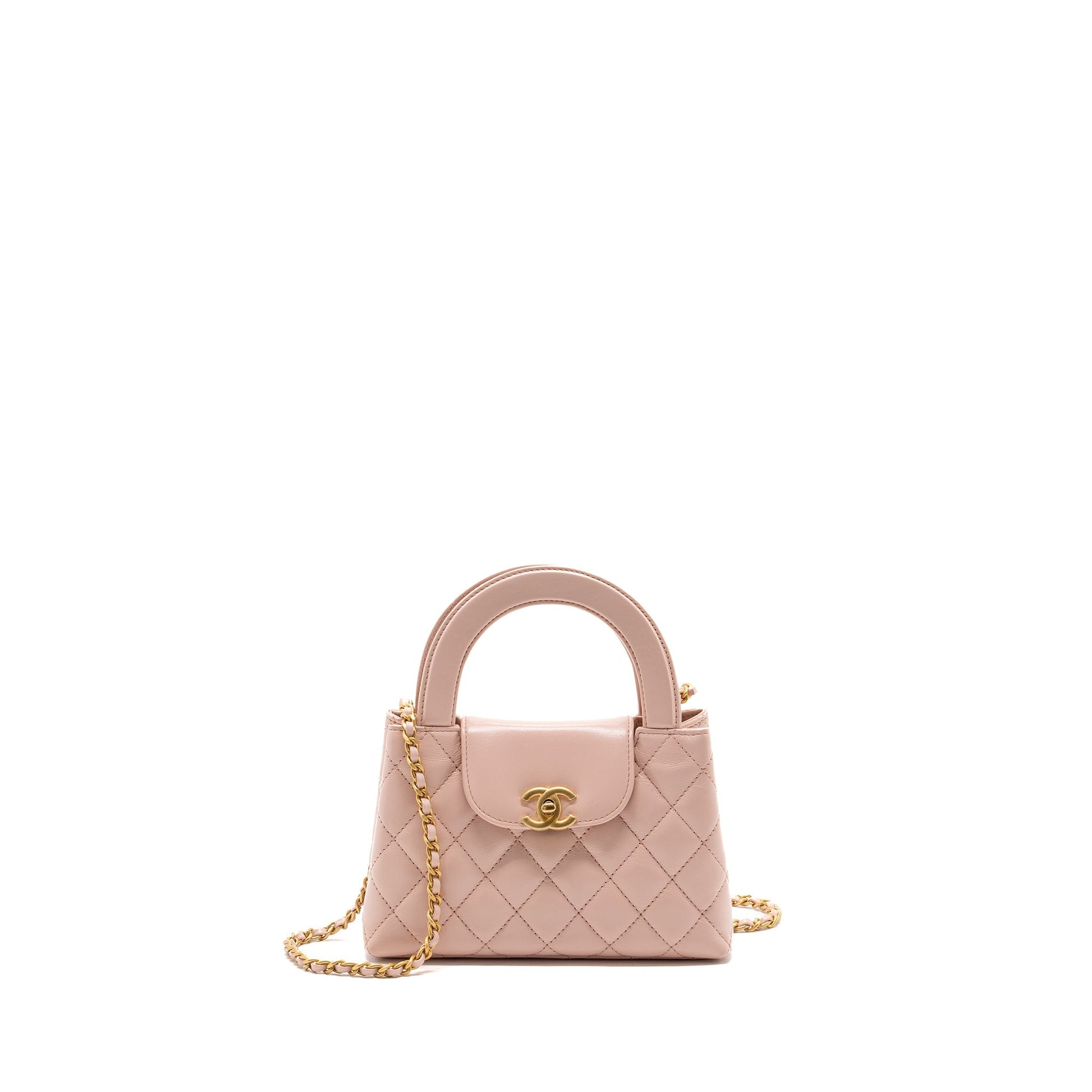 Chanel 23k Shopping Calfskin Light GHW Microchip Pink Tote Bag