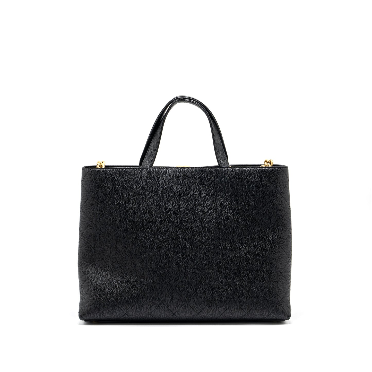 Chanel Chains Caviar Brushed GHW Black Tote Bag