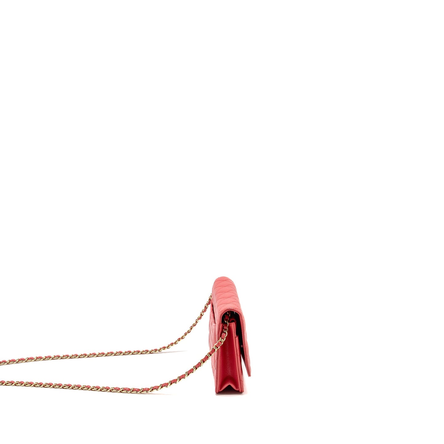 Chanel Classic on Caviar GHW Pink Wallet Case