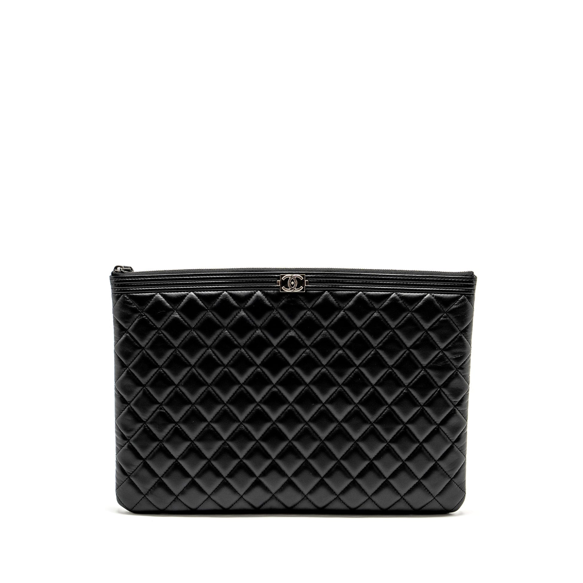 Chanel Boy Lambskin Ruthenium Hardware Black Handbag Ruthenium Hardware