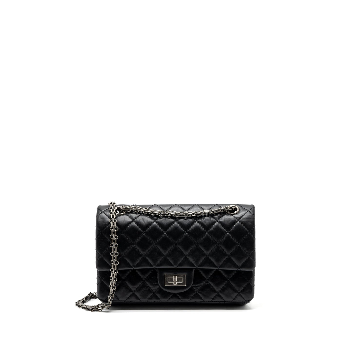 Chanel 2.55 Reissue Flap Aged Calfskin Ruthenium Black Small Shoulder Bag Hardware Microchip