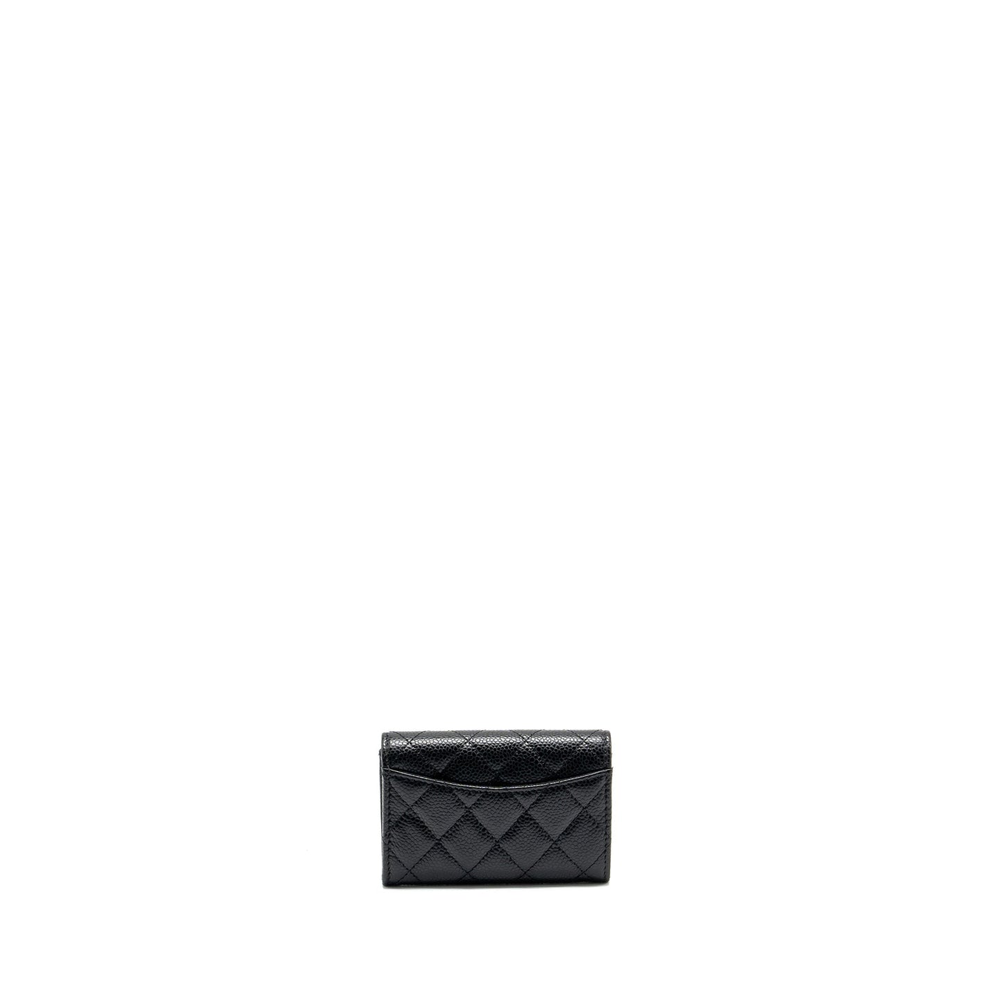 Chanel Classic Flap Card Holder Caviar GHW Black Wallet Case Microchip 13