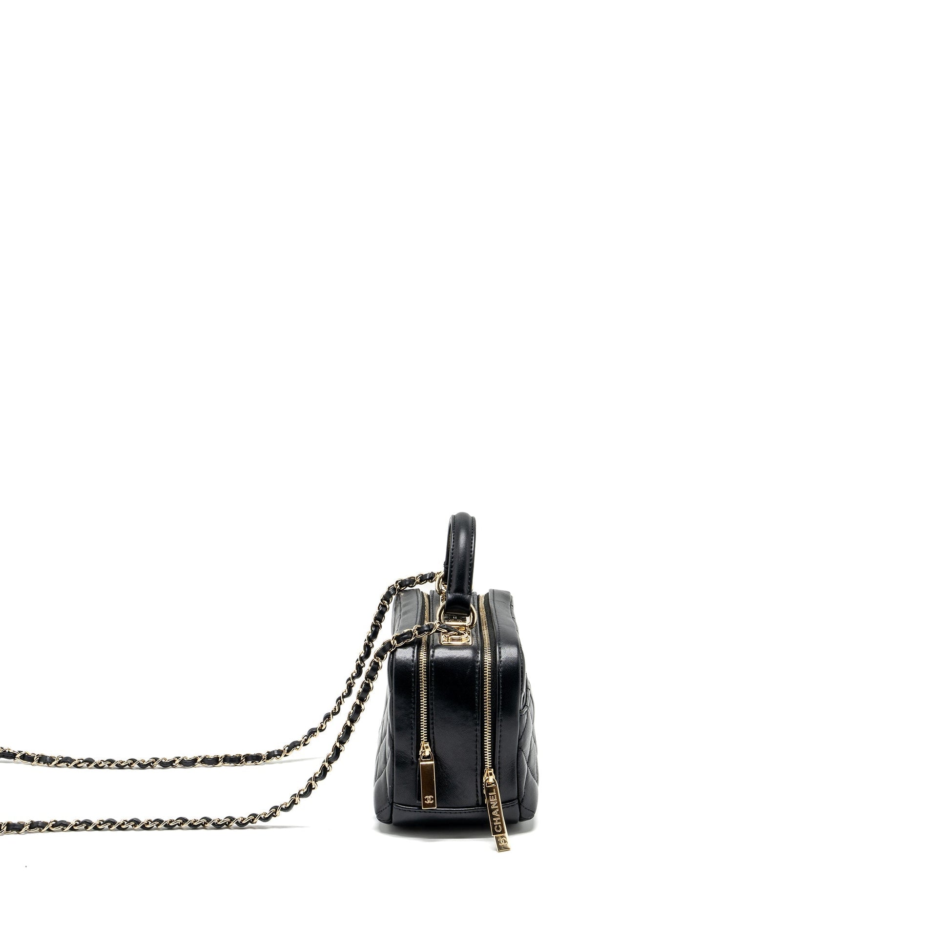 Chanel trendy cc top handle vanity lambskin Black Handbag Ghw 1